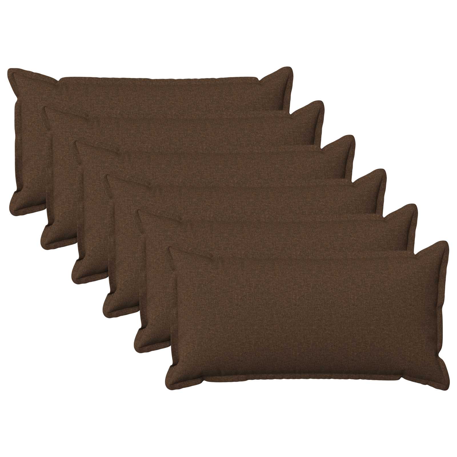 Párna huzat 6 pcs houten barna 40 x 80 cm műlenszövet