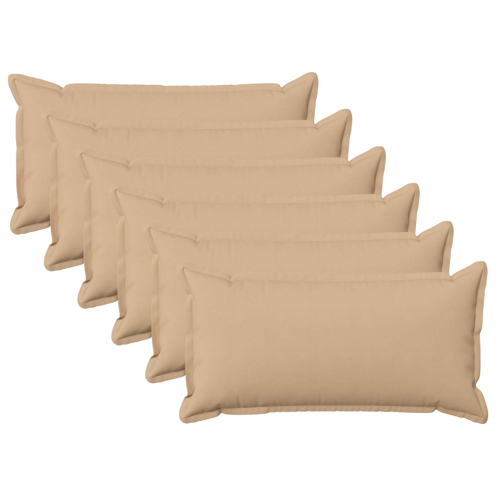 Párna huzat 6 pcs houten krémszínű 40 x 80 cm műlenszövet