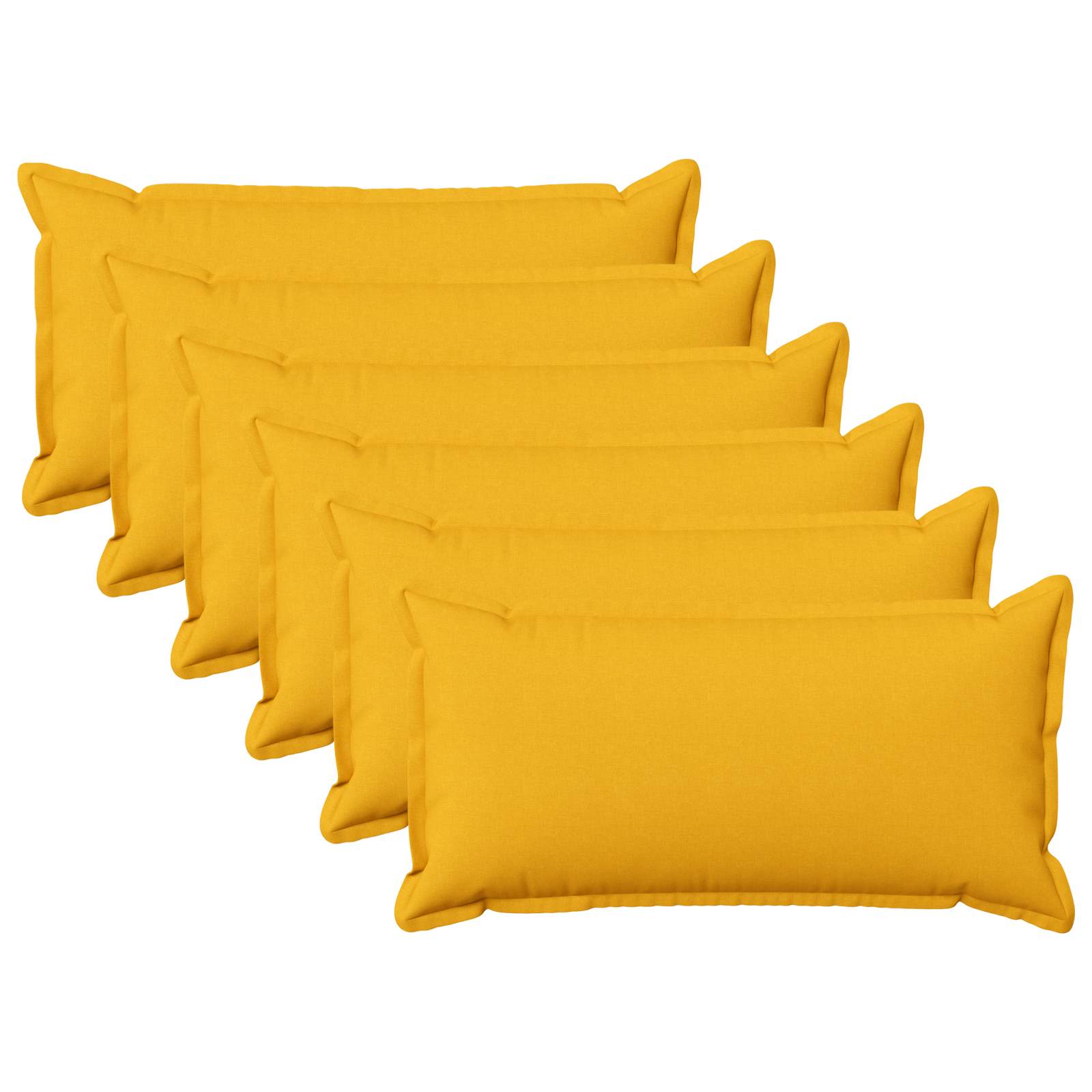 Párna huzat 6 pcs houten világos sárga 40 x 80 cm műlenszövet