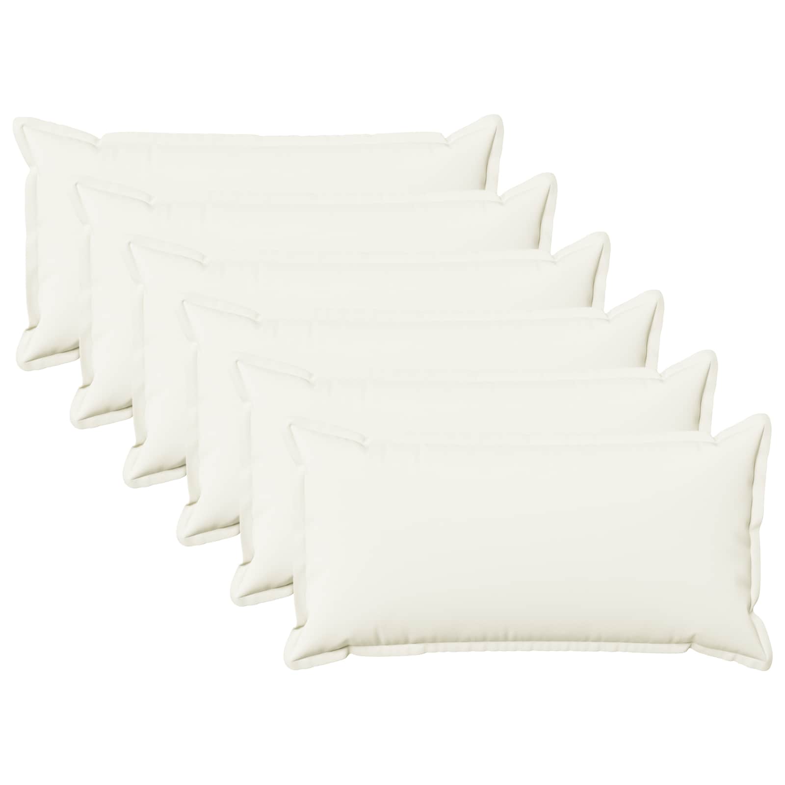 Párna huzat 6 pcs houten fehér 40 x 80 cm műlenszövet