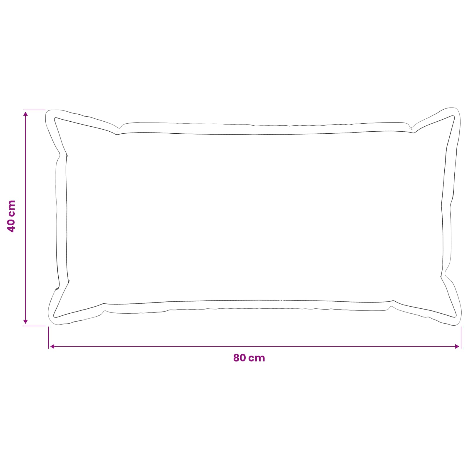 Párna huzat 6 pcs houten fehér 40 x 80 cm műlenszövet