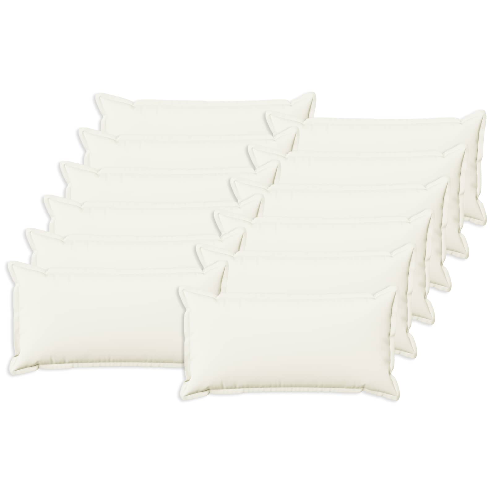 Párna huzat 12 pcs houten fehér 40 x 80 cm műlenszövet