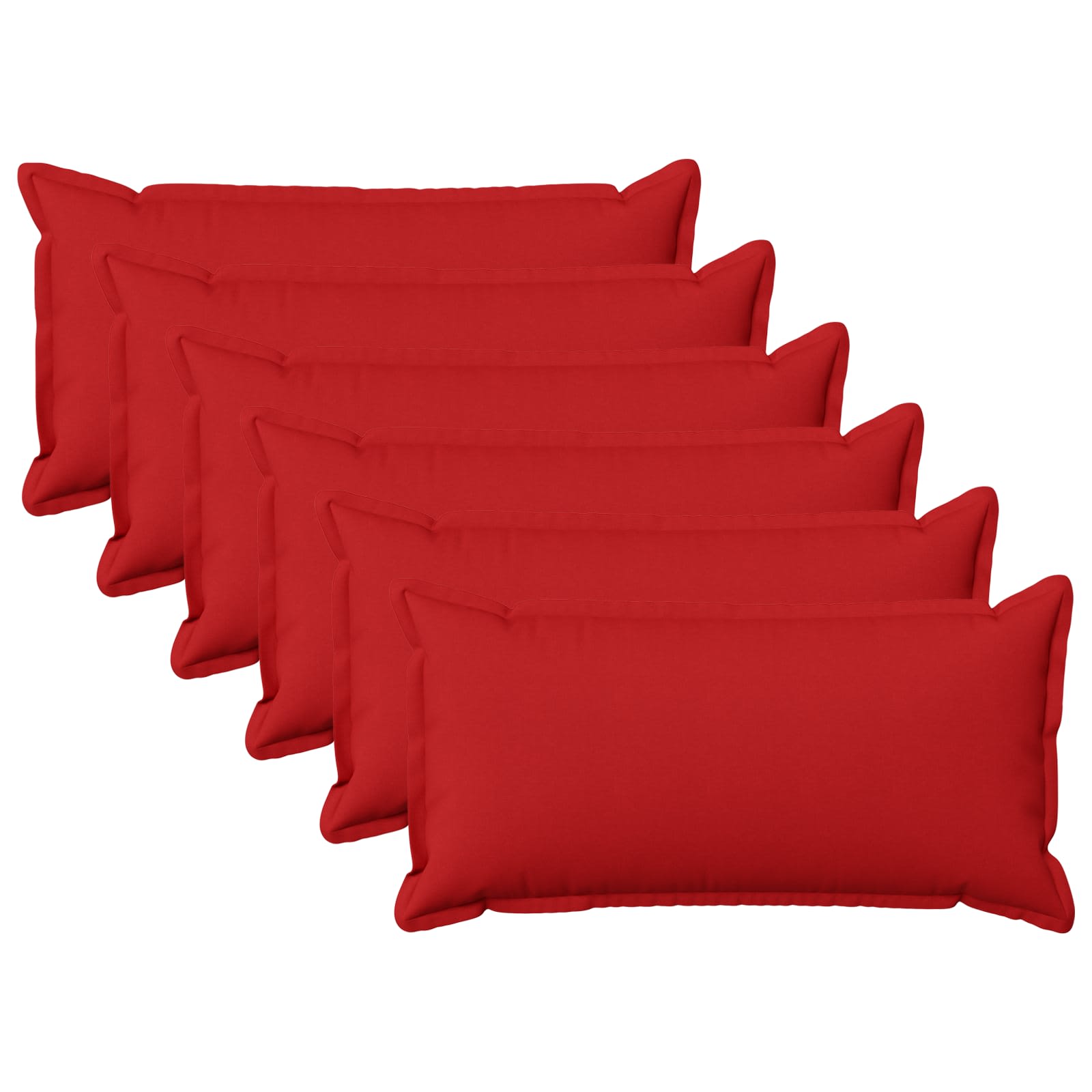Párna huzat 6 pcs houten piros 40 x 80 cm műlenszövet