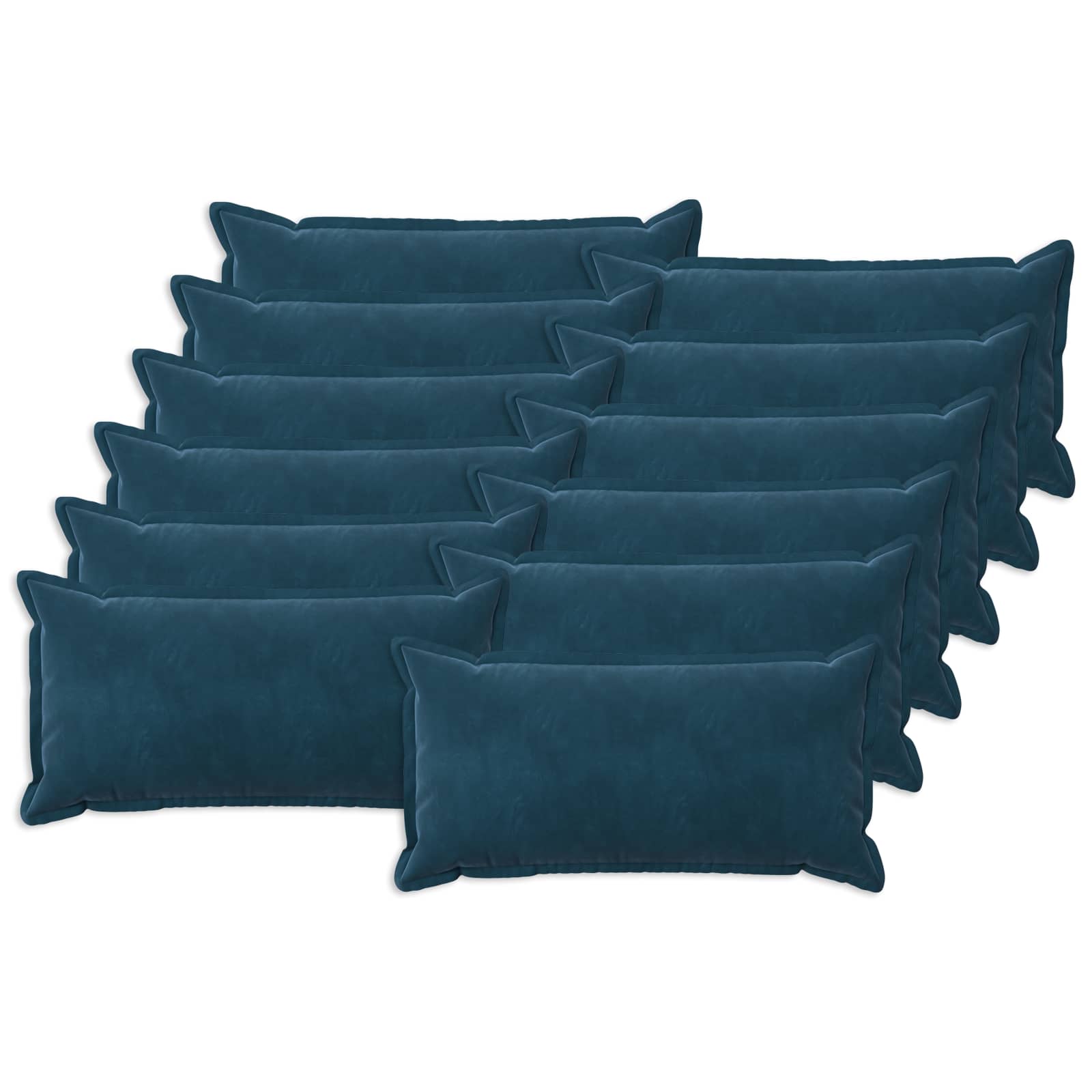 Párna huzat 12 pcs houten kék 40 x 80 cm bársony