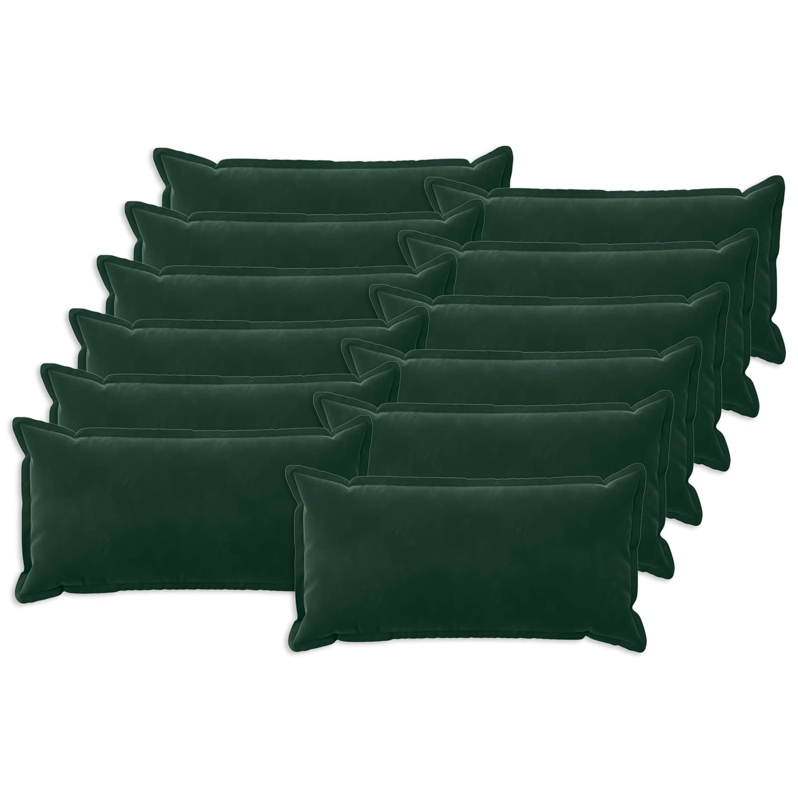 Párna huzat 12 pcs houten sötétzöld 40 x 80 cm bársony