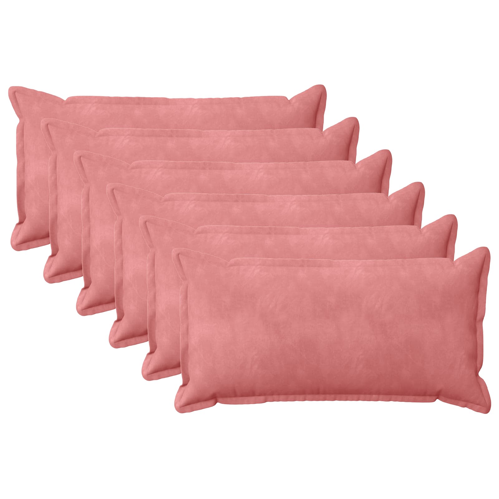 Párna huzat 6 pcs houten rózsaszín 40 x 80 cm bársony
