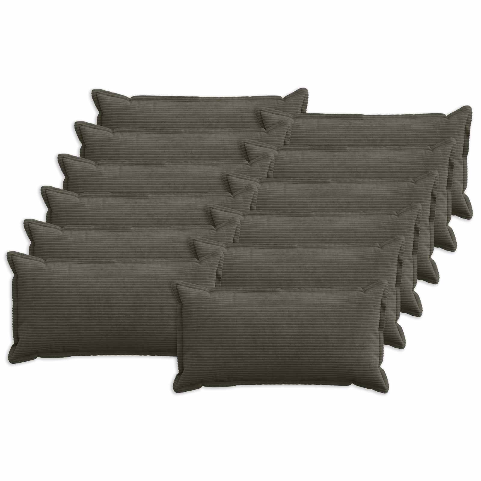 Párna huzat 12 db houten antracitszürke 40 x 80 cm cord
