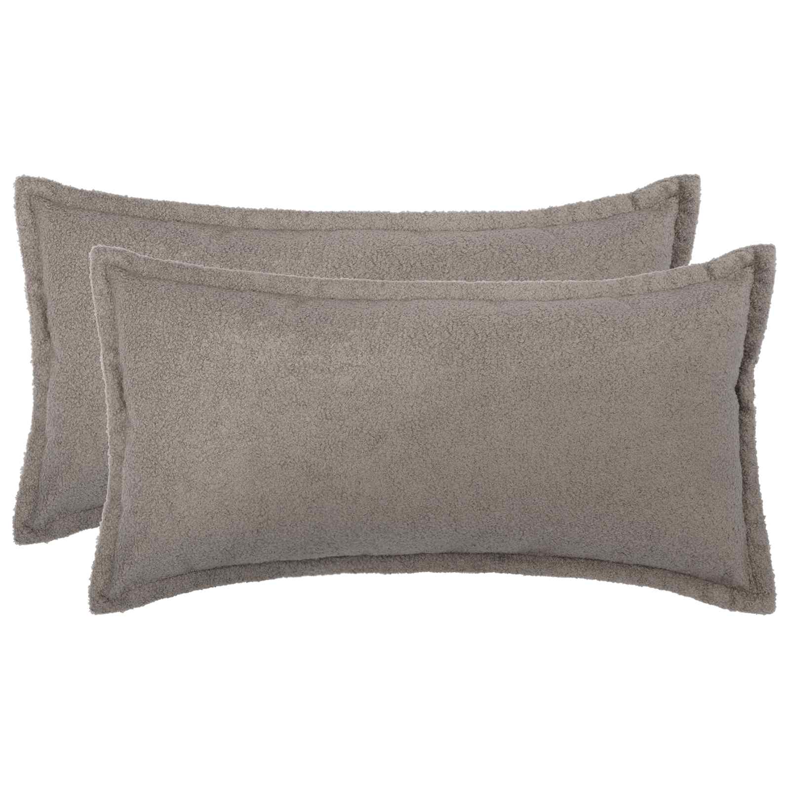 Párna huzat 2 db houten világosszürke 40 x 80 cm bouclé