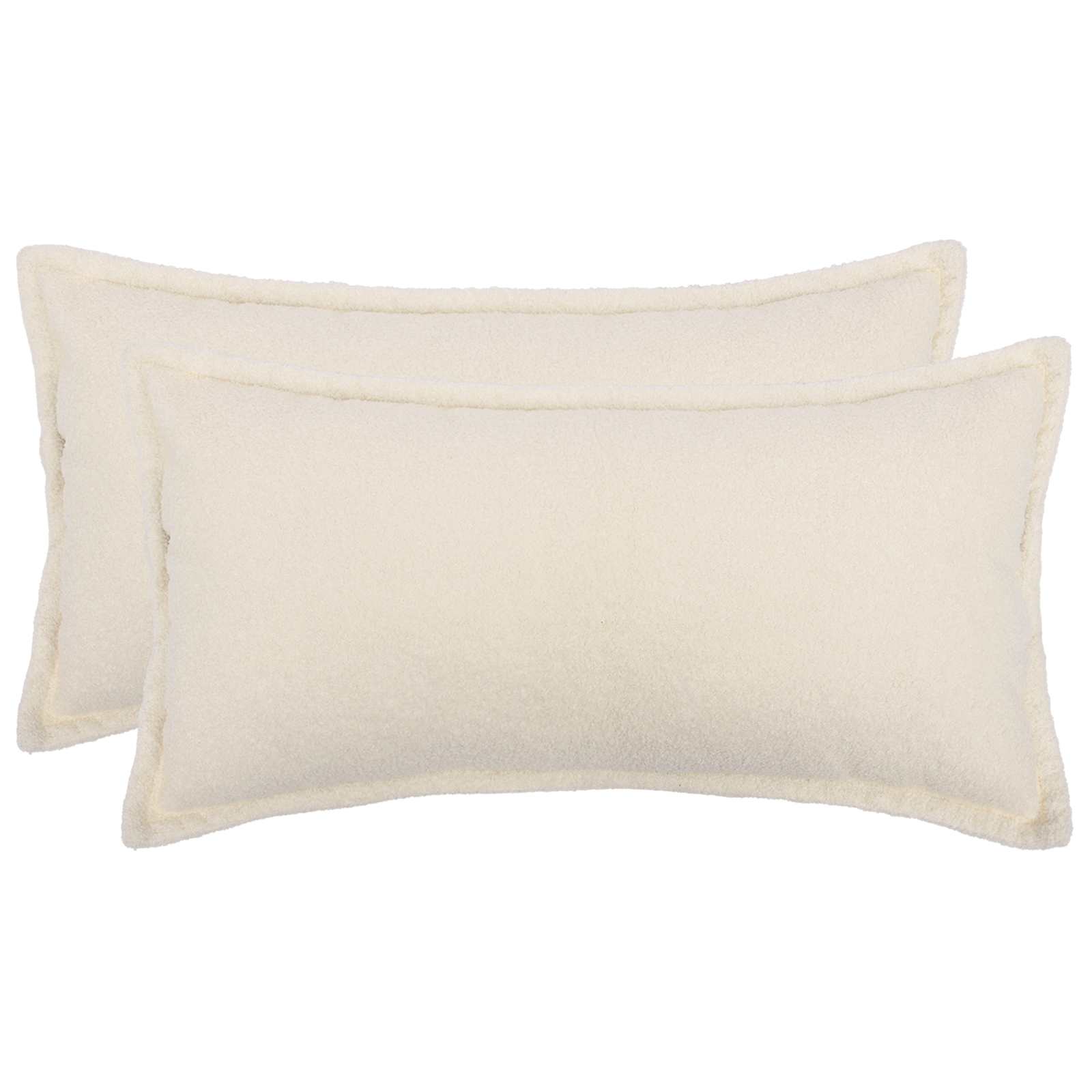 Párna huzat 2 pcs houten krémszínű 40 x 80 cm bouclé