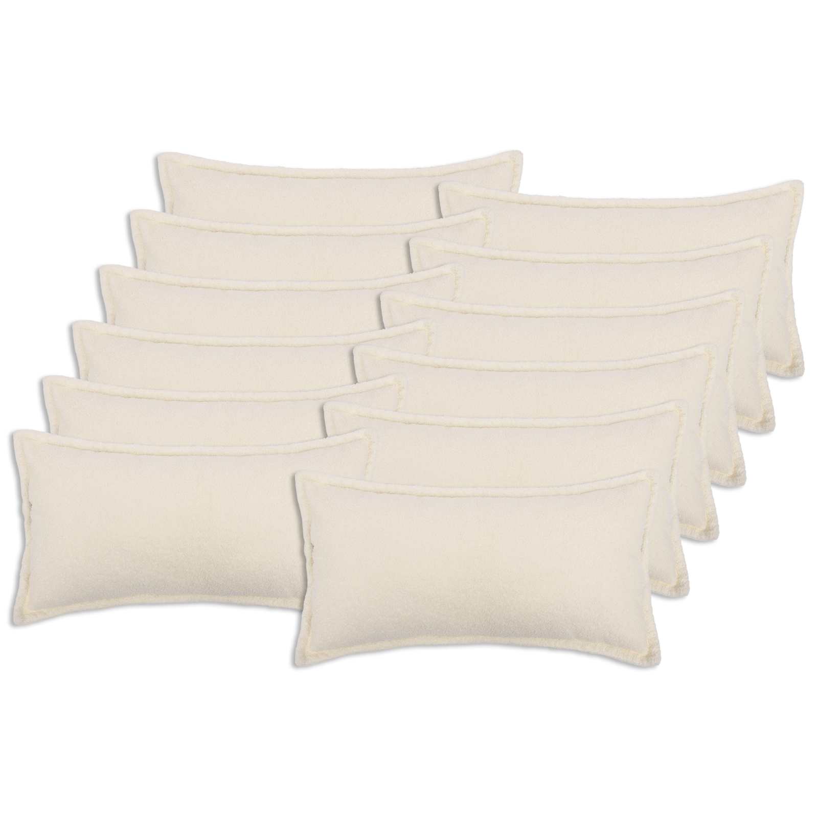 Párna huzat 12 pcs houten krémszínű 40 x 80 cm bouclé