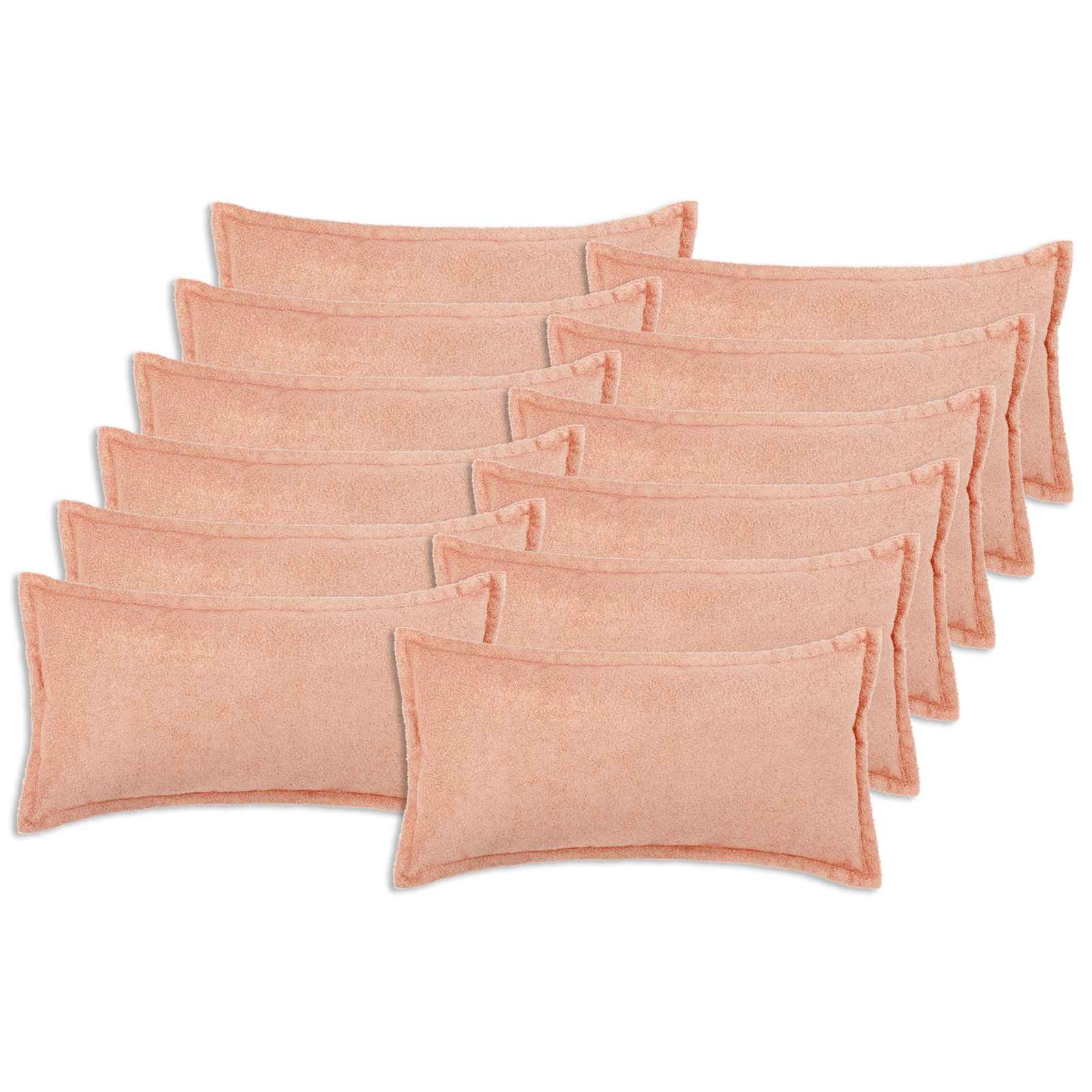 Párna huzat 12 pcs houten rózsaszín 40 x 80 cm bouclé