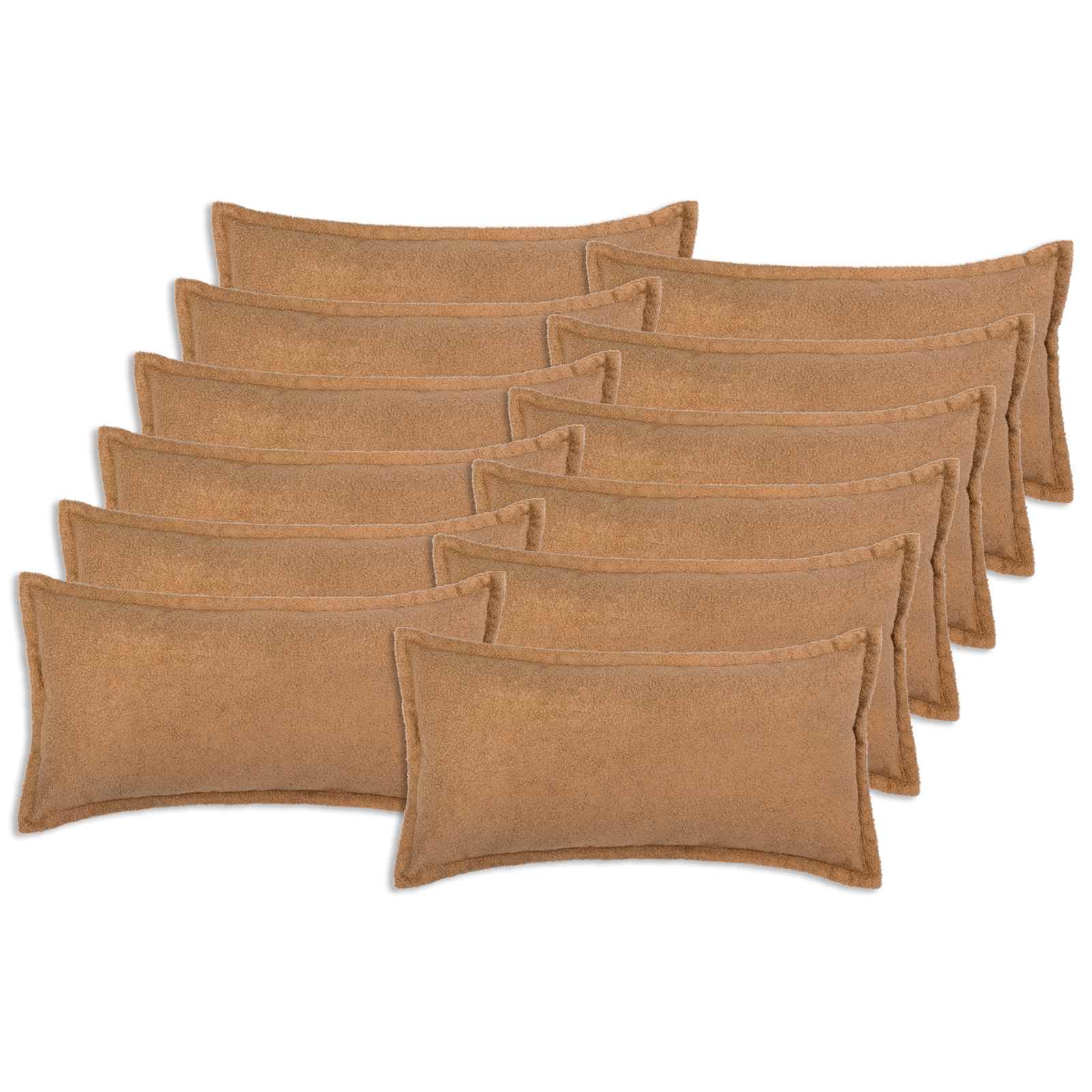 Párna huzat 12 pcs houten bézs 40 x 80 cm bouclé