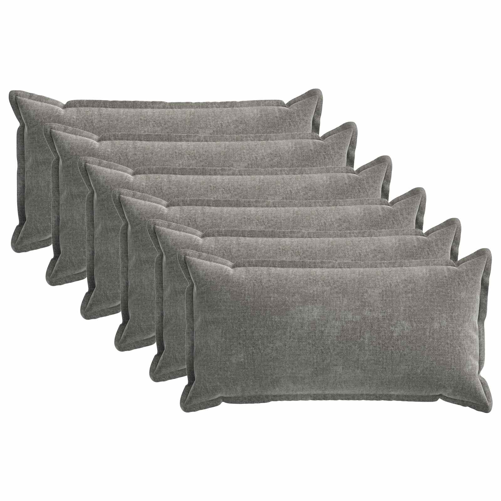 Párna huzat 6 db houten sötétszürke 40 x 80 cm chenille szövet