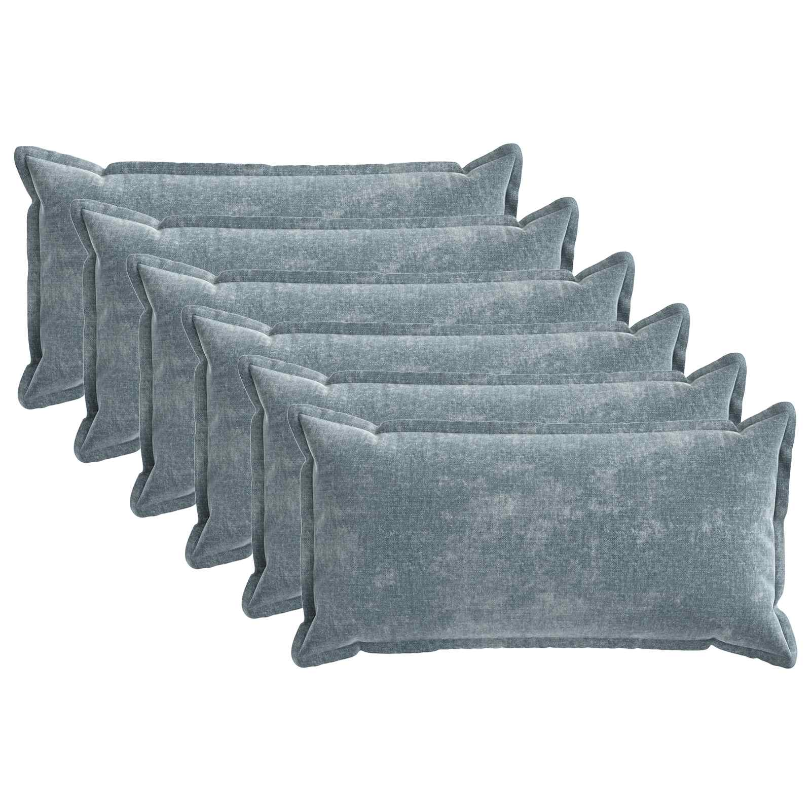 Párna huzat 6 pcs houten világoskék 40 x 80 cm chenille szövet