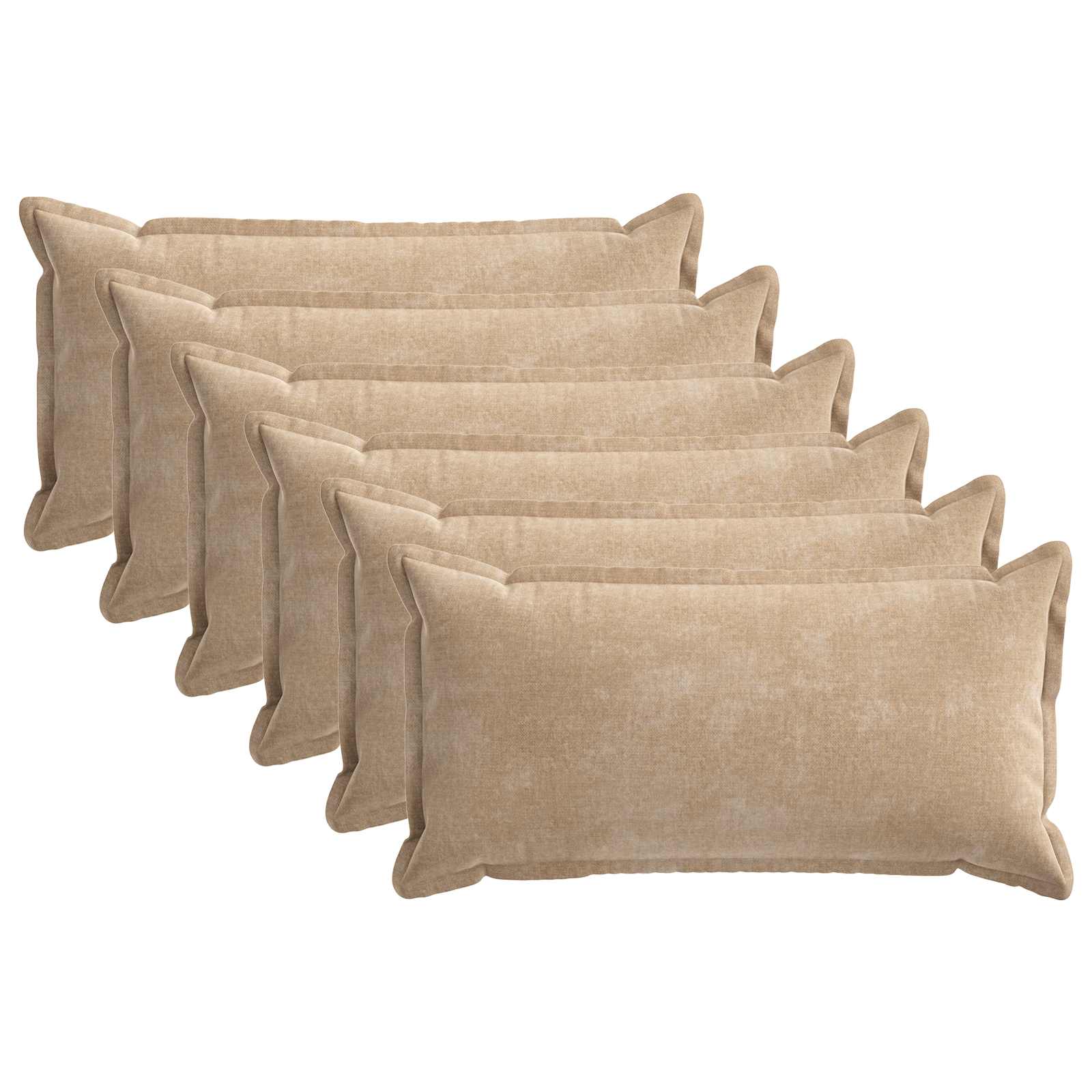 Párna huzat 6 db houten tópszínű 40 x 80 cm chenille szövet
