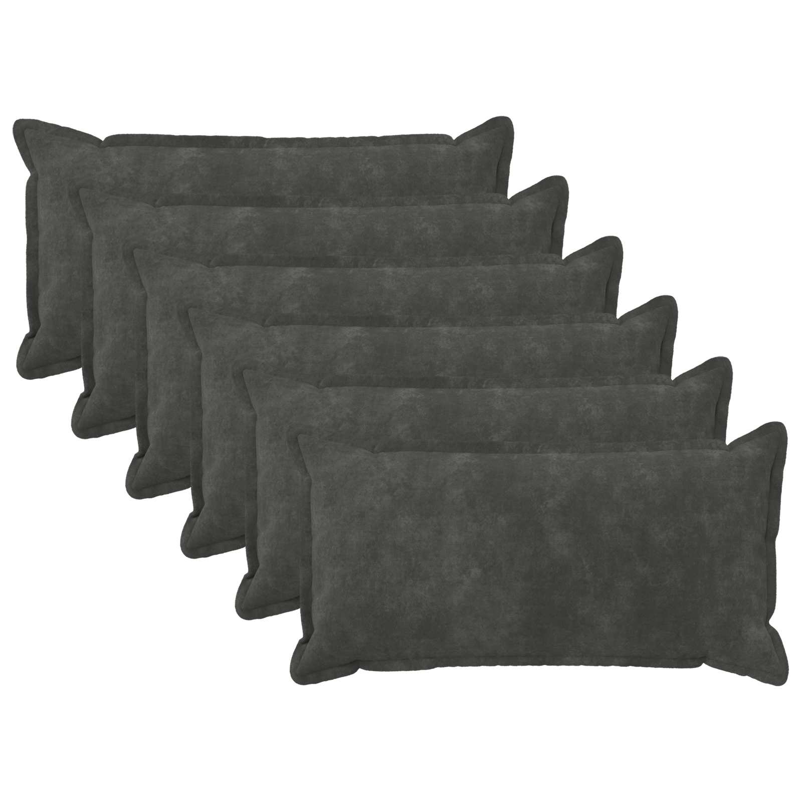 Párna huzat 6 pcs houten antracitszürke 40 x 80 cm