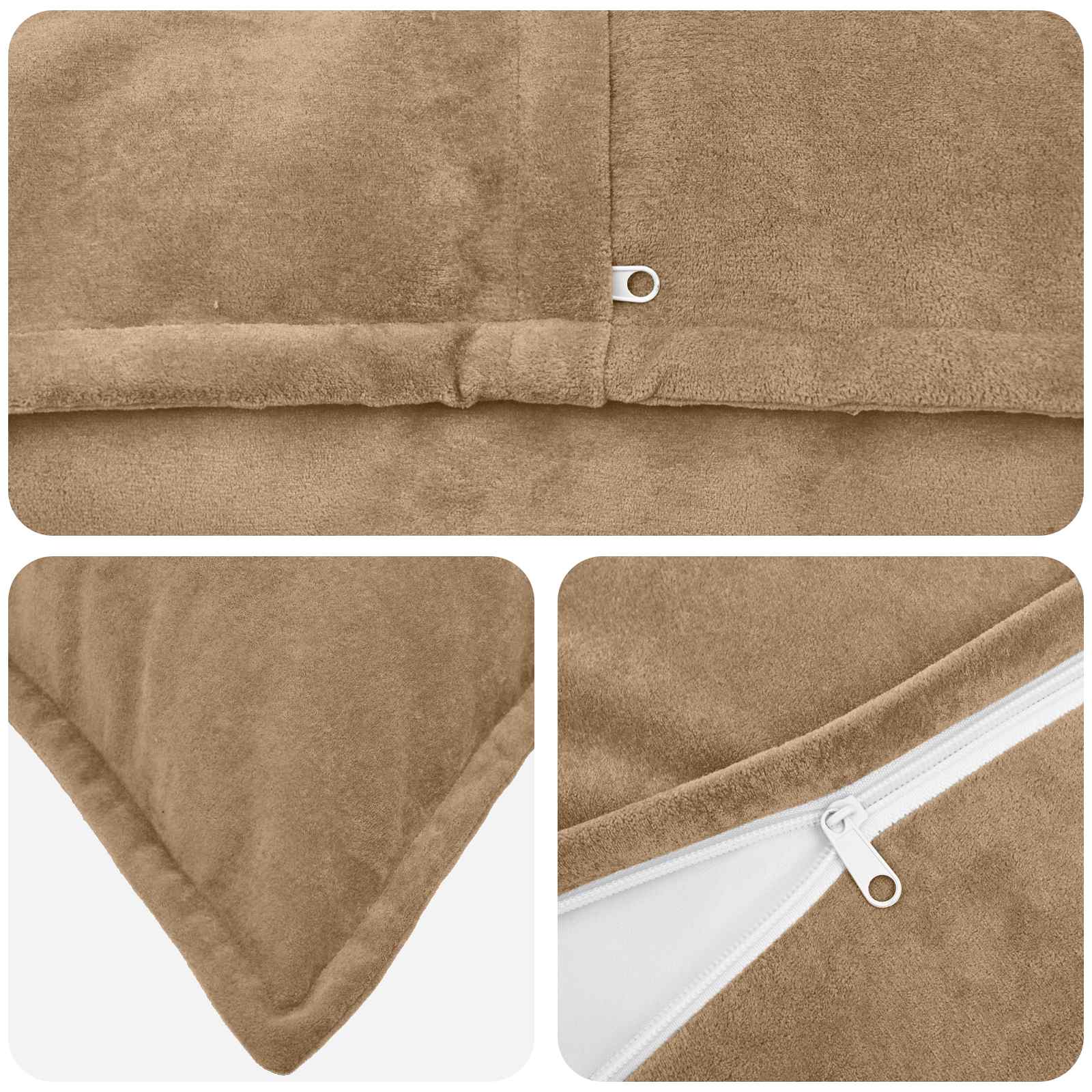 Párna huzat 6 pcs houten tópszínű 40 x 80 cm mikroszálas plüss