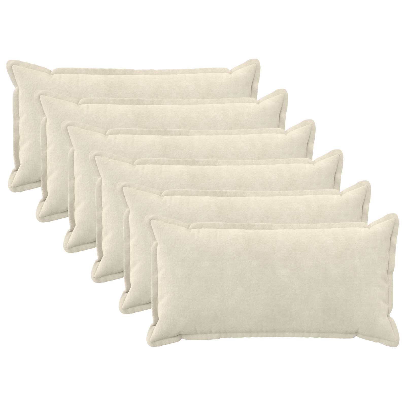 Párna huzat 6 pcs houten krémszínű 40 x 80 cm mikroszálas plüss