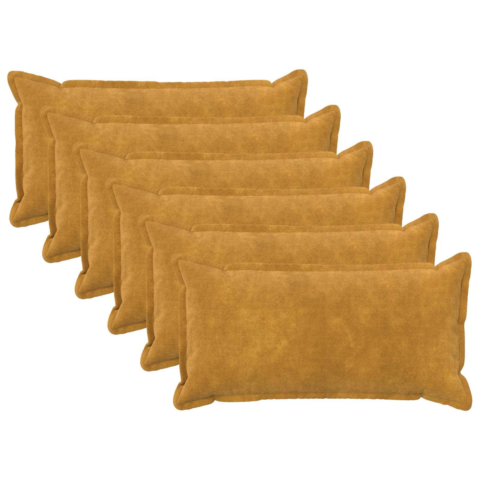 Párna huzat 6 pcs houten sárga 40 x 80 cm mikroszálas plüss