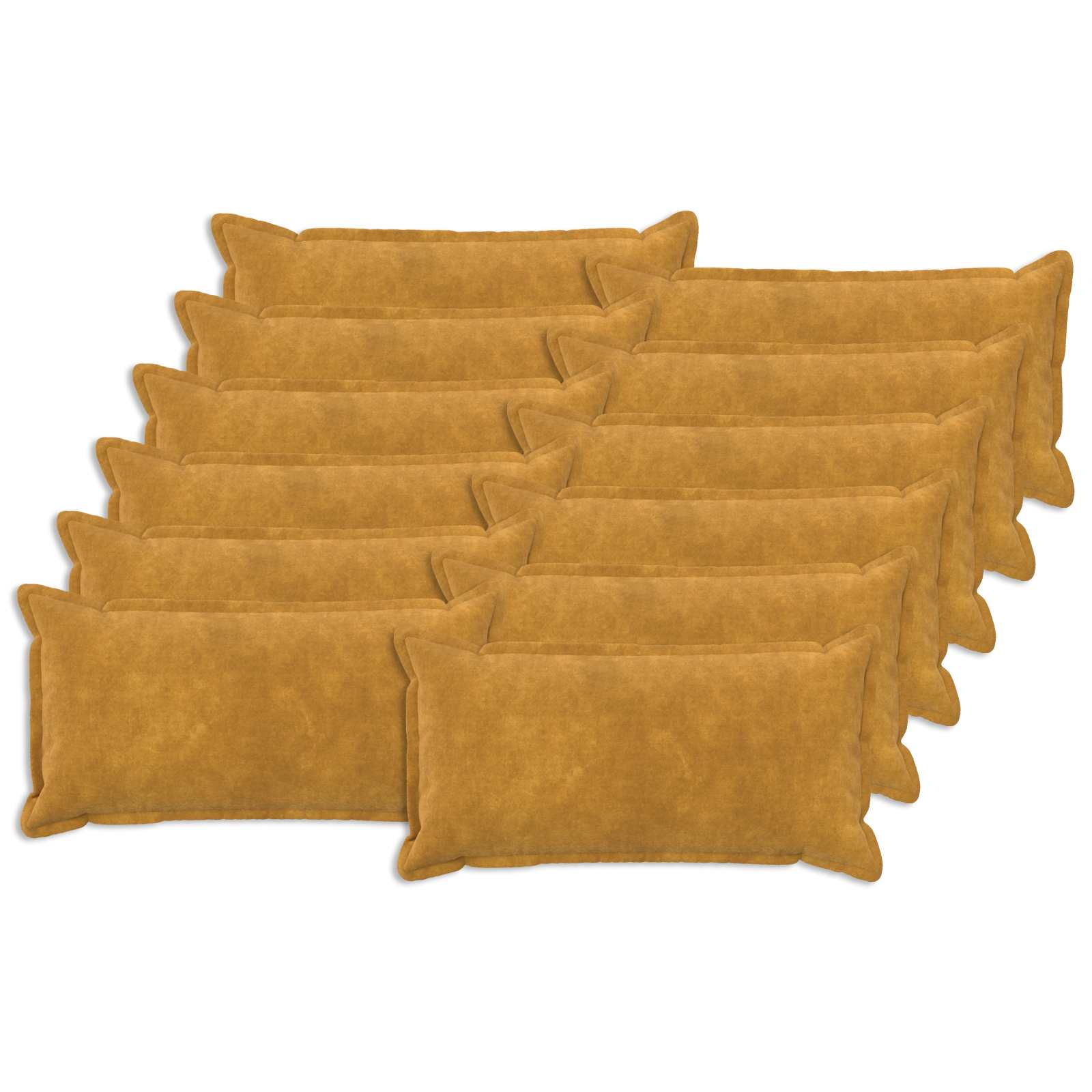 Párna huzat 12 pcs houten sárga 40 x 80 cm mikroszálas plüss