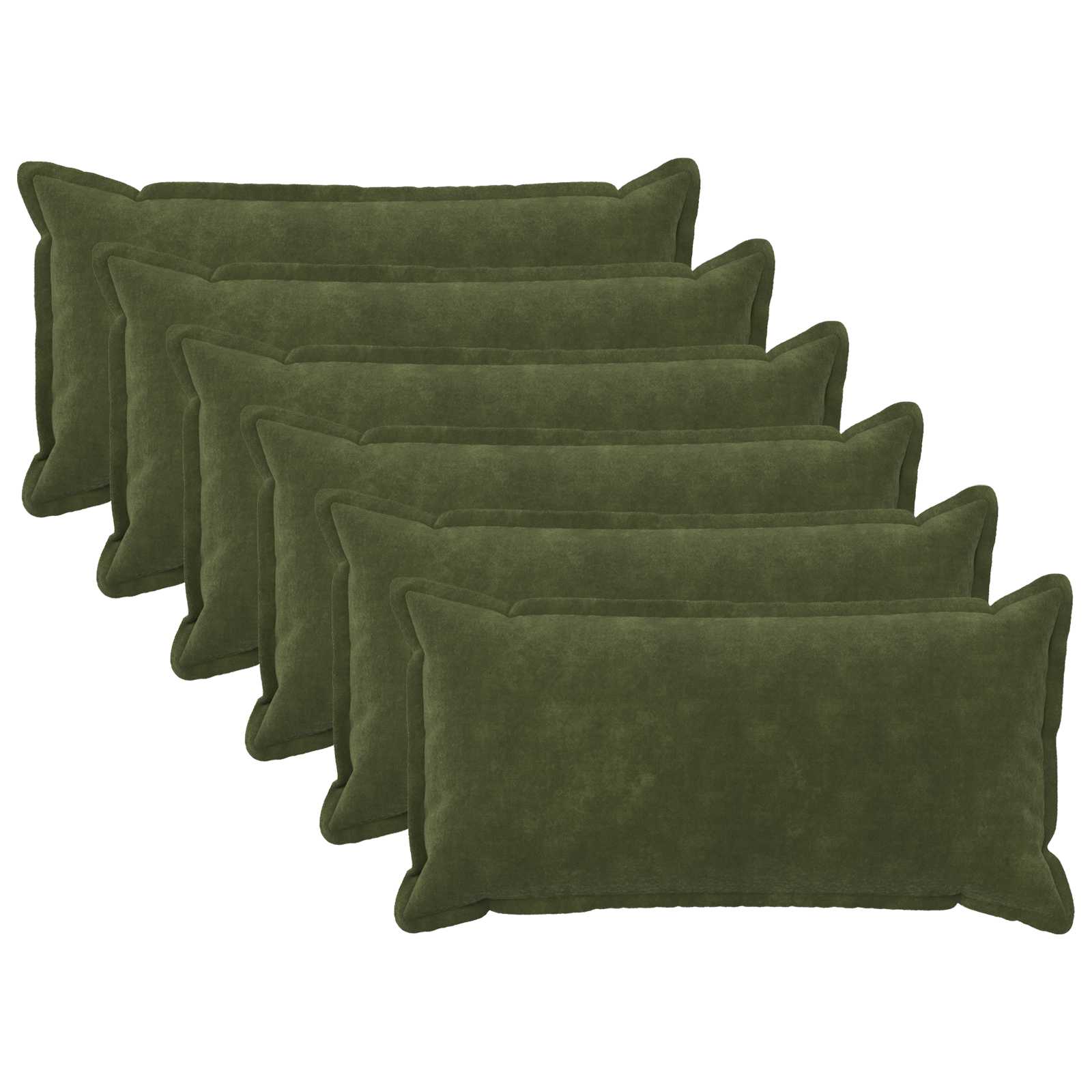 Párna huzat 6 pcs houten zöld 40 x 80 cm mikroszálas plüss