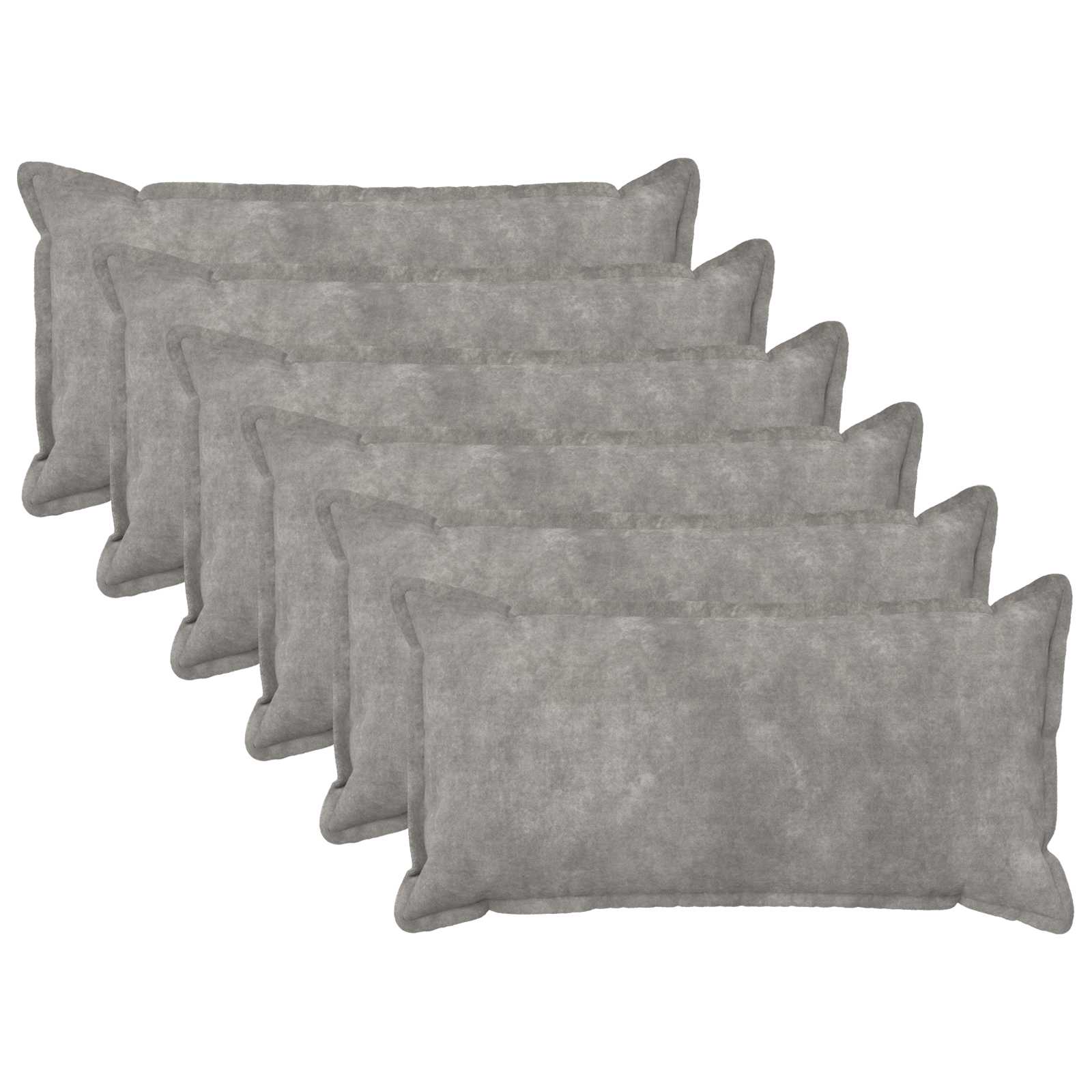 Párna huzat 6 pcs houten világosszürke 40 x 80 cm