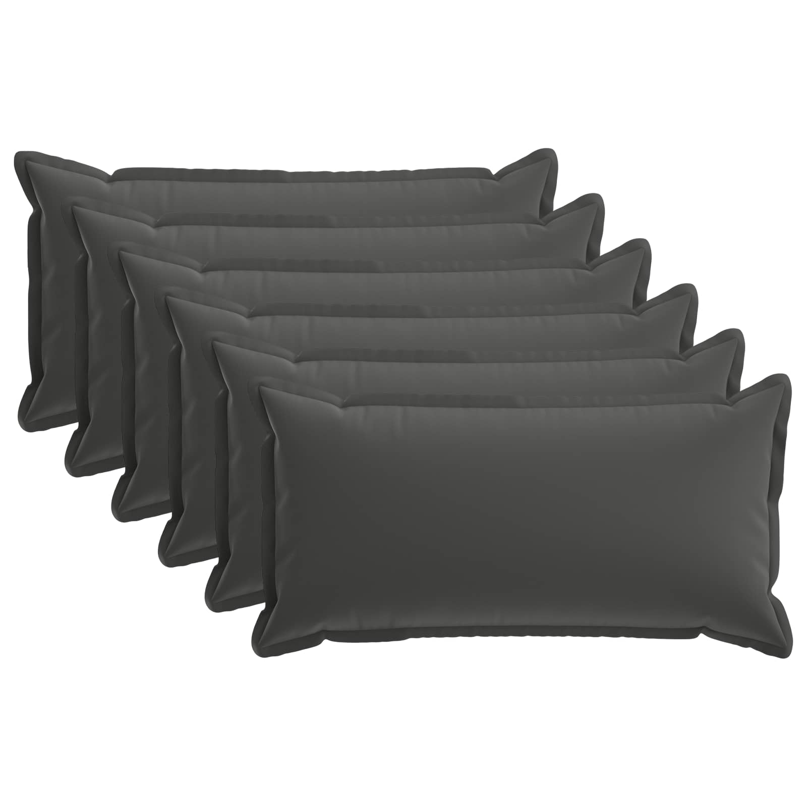 Párna huzat 6 db houten antracitszürke 40 x 80 cm poliészter