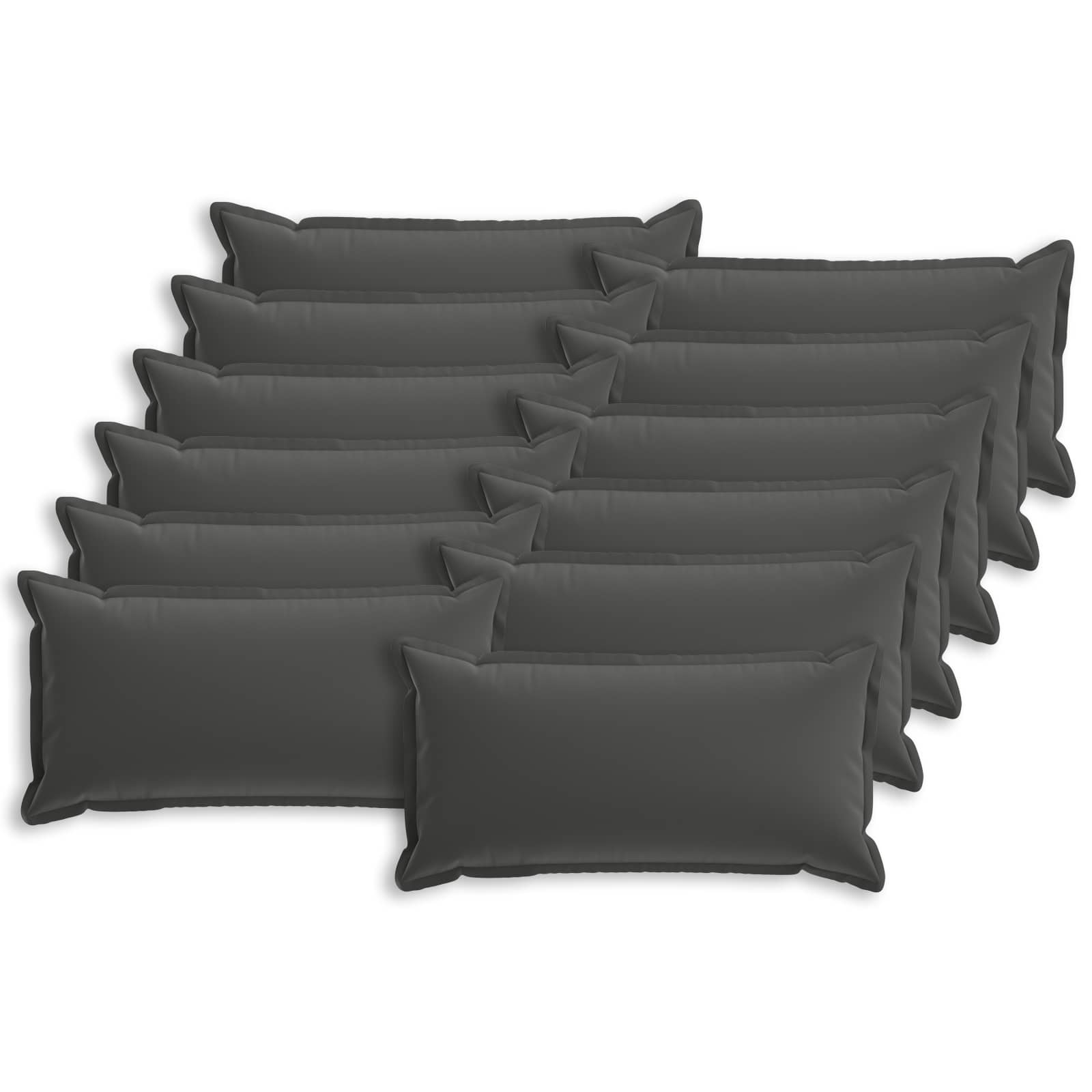 Párna huzat 12 db houten antracitszürke 40 x 80 cm poliészter