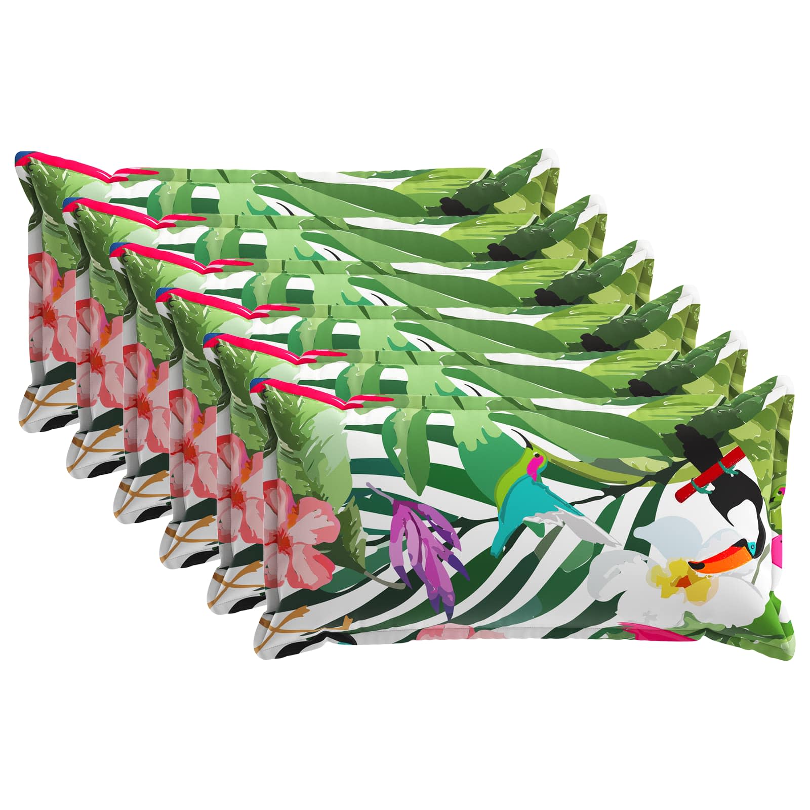 Párna huzat 6 db houten fekete 40 x 80 cm poliészter