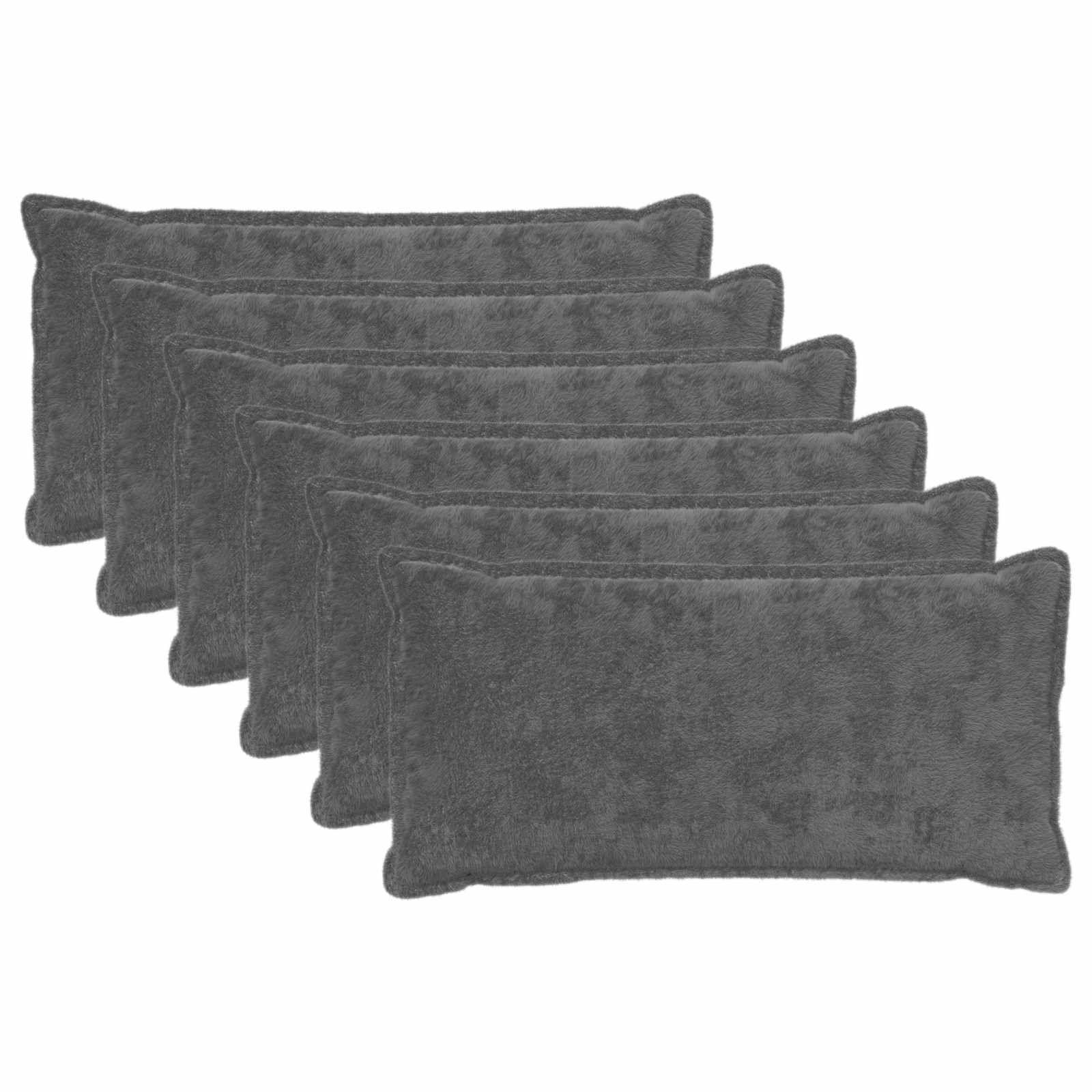 Párna huzat 6 db houten sötétszürke 40 x 80 cm műnyúl szőr