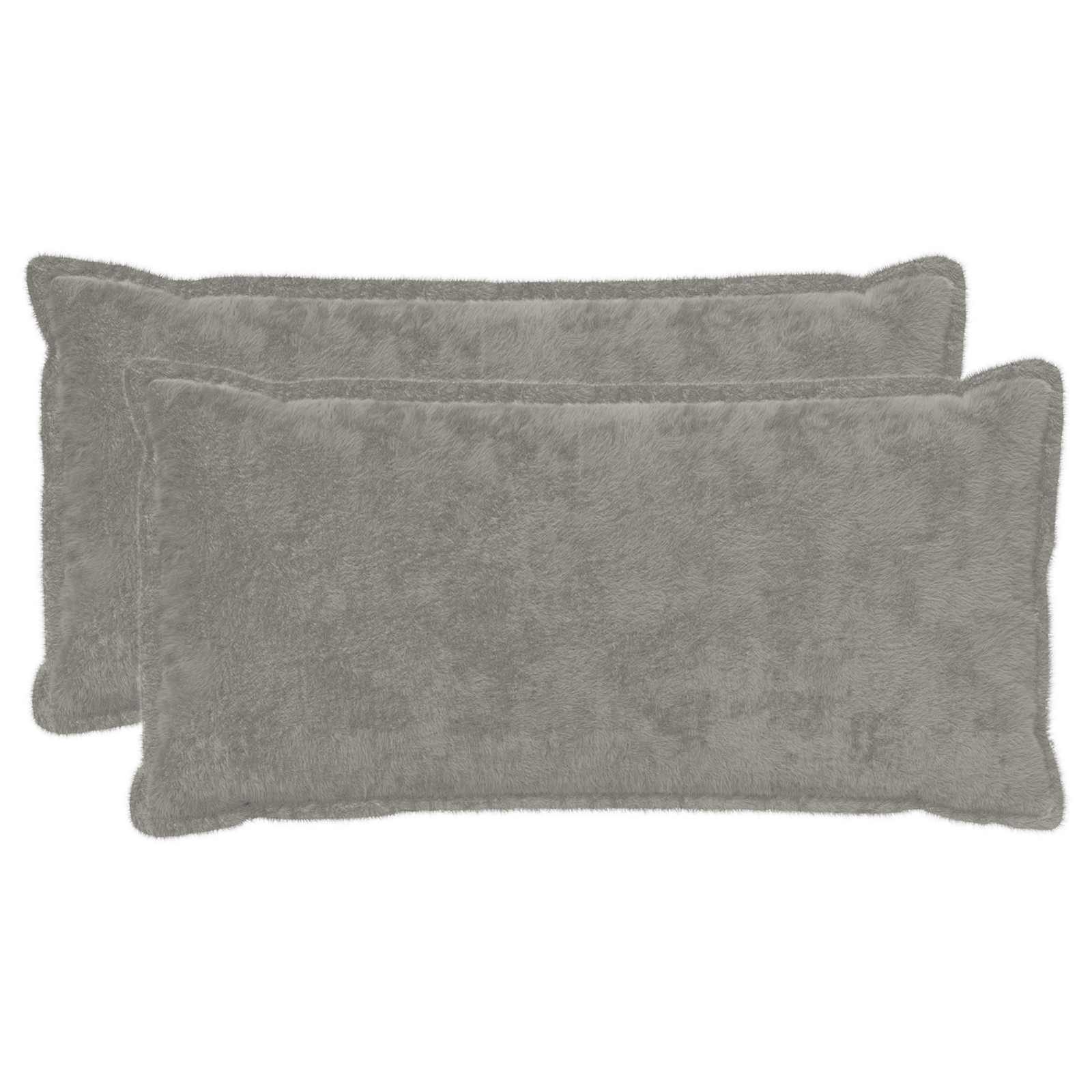 Párna huzat 2 db houten világosszürke 40 x 80 cm műnyúl szőr