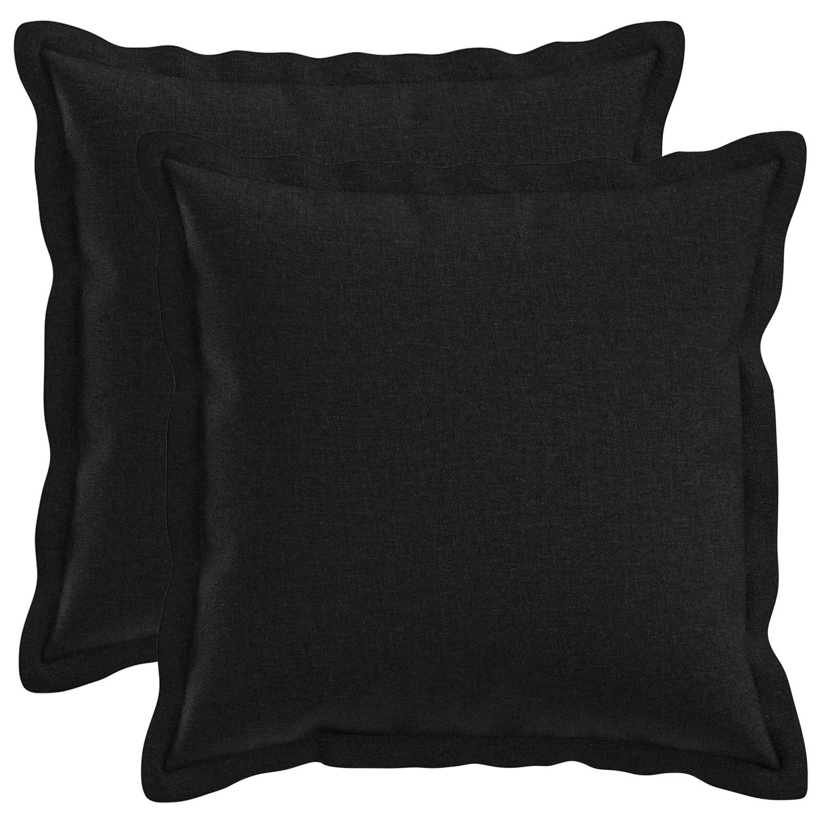 Párna huzat 2 pcs houten fekete 45 x 45 cm műlenszövet