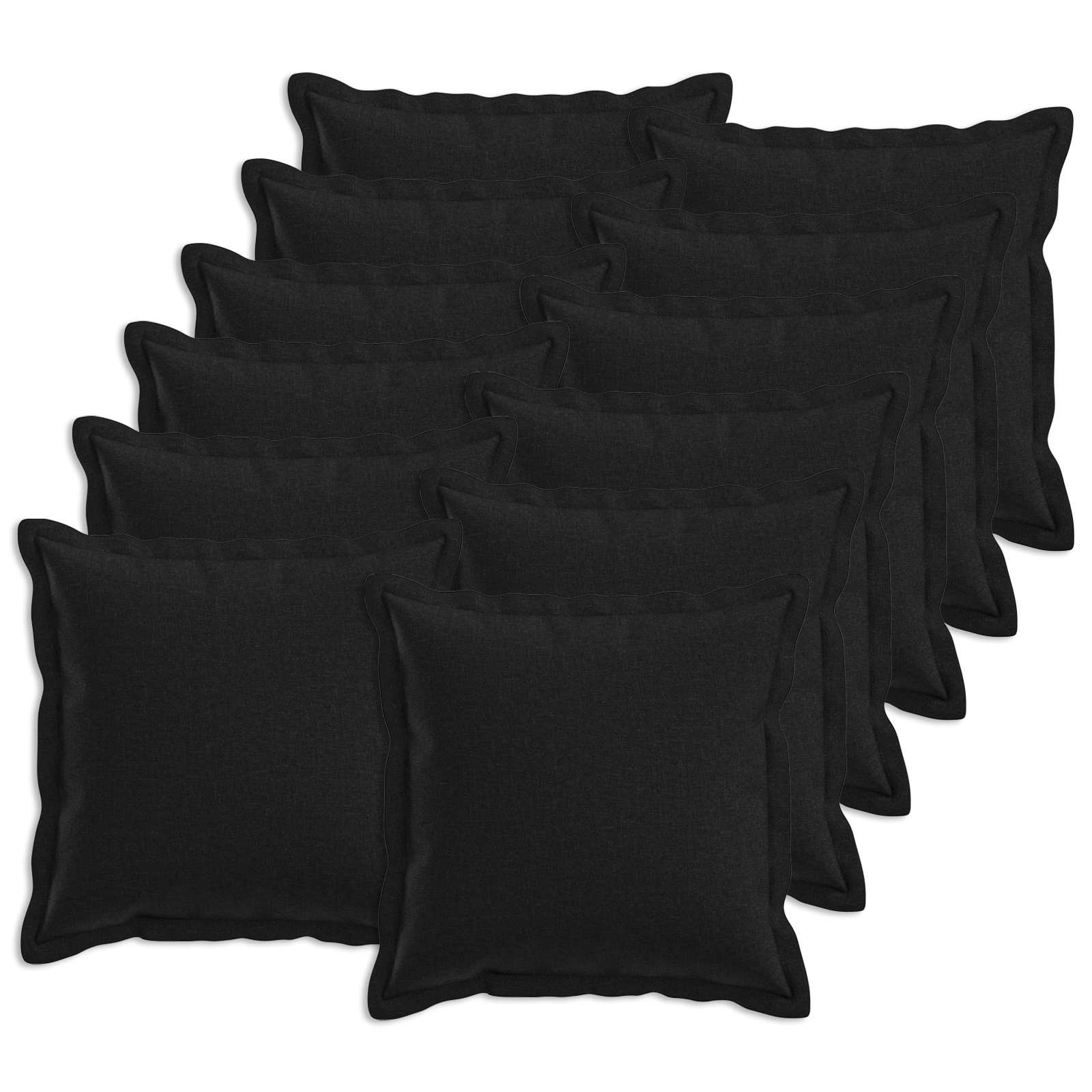 Párna huzat 12 pcs houten fekete 45 x 45 cm műlenszövet