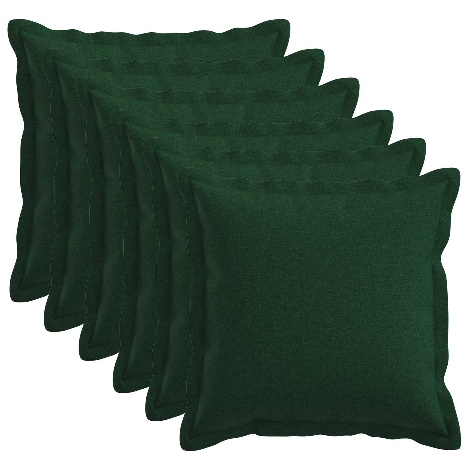Párna huzat 6 pcs houten sötétzöld 45 x 45 cm műlenszövet