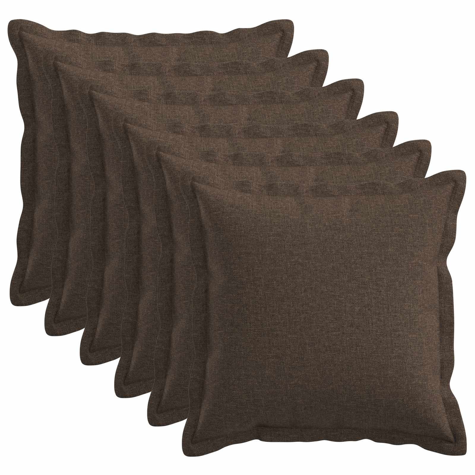 Párna huzat 6 pcs houten tópszínű 45 x 45 cm műlenszövet