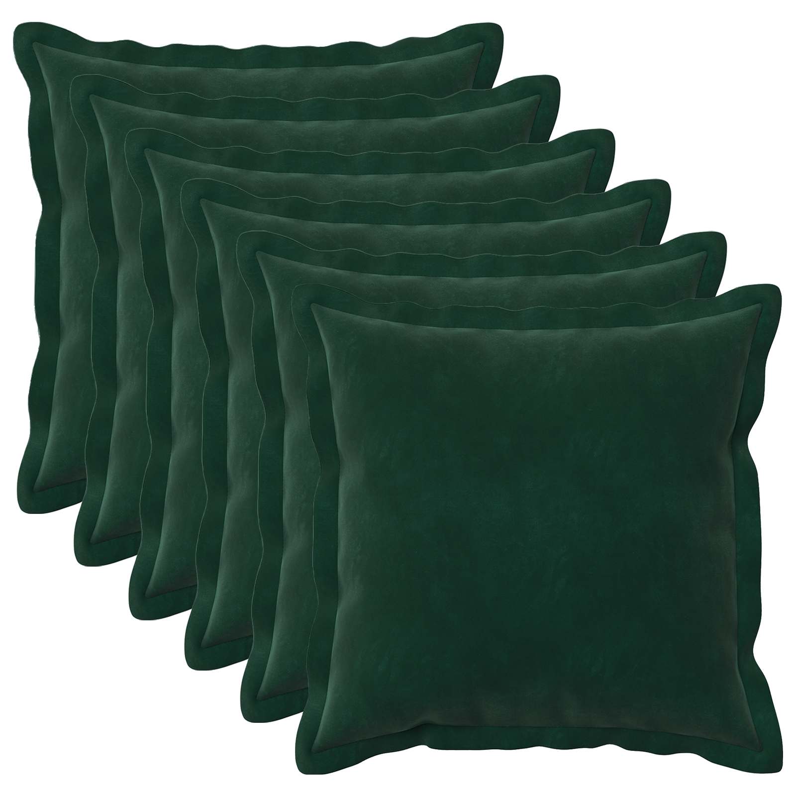 Párna huzat 6 pcs houten sötétzöld 45 x 45 cm bársony