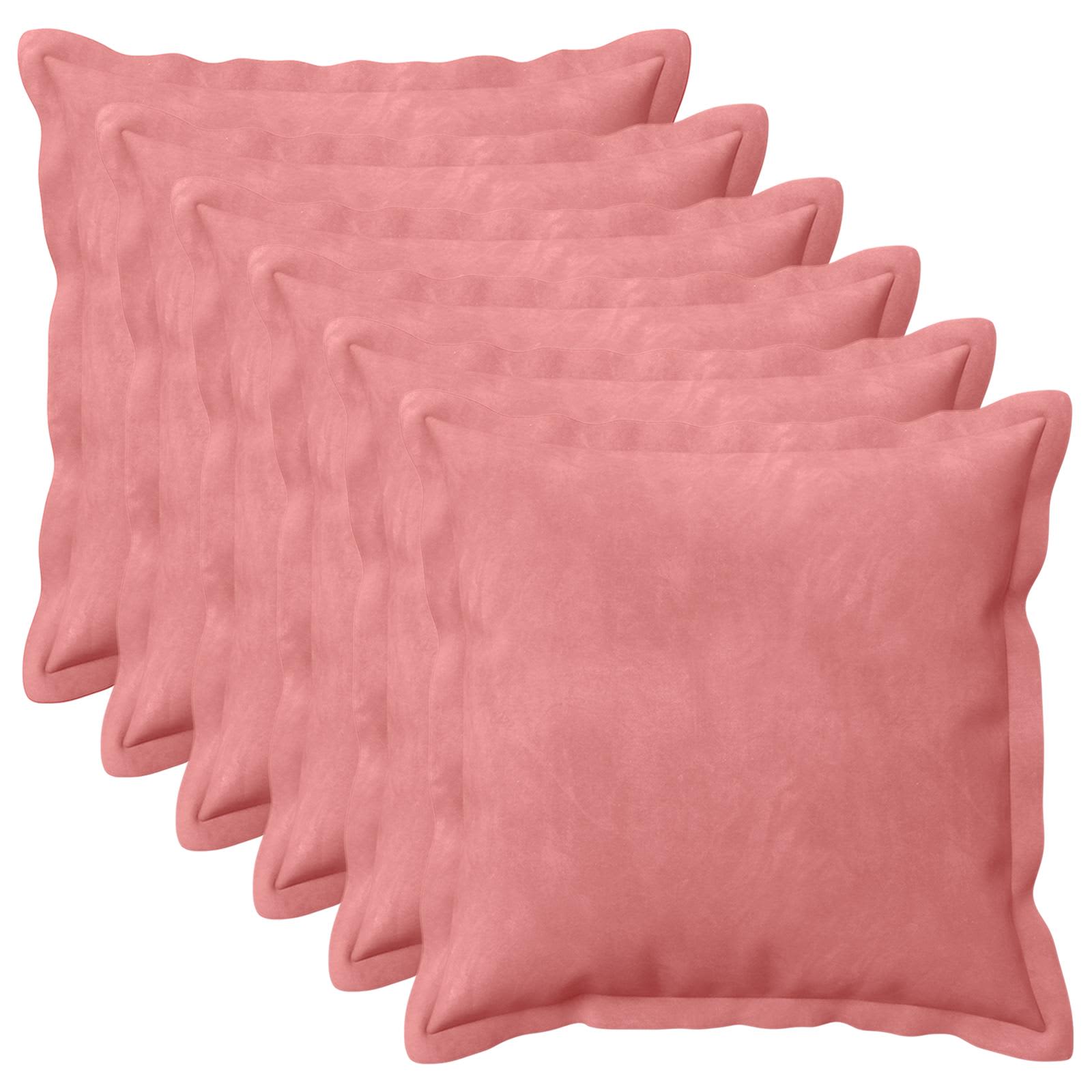 Párna huzat 6 pcs houten rózsaszín 45 x 45 cm bársony