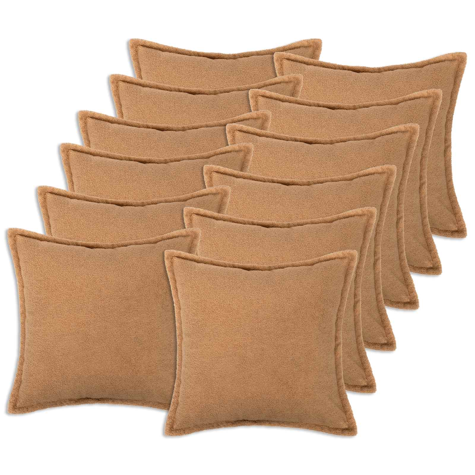 Párna huzat 12 pcs houten bézs 45 x 45 cm bouclé