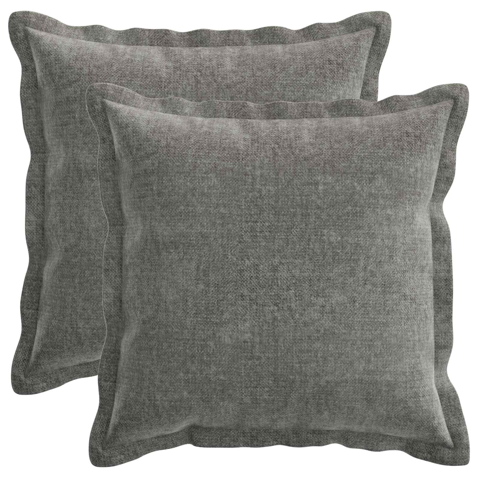 Párna huzat 2 pcs houten sötétszürke 45 x 45 cm chenille szövet