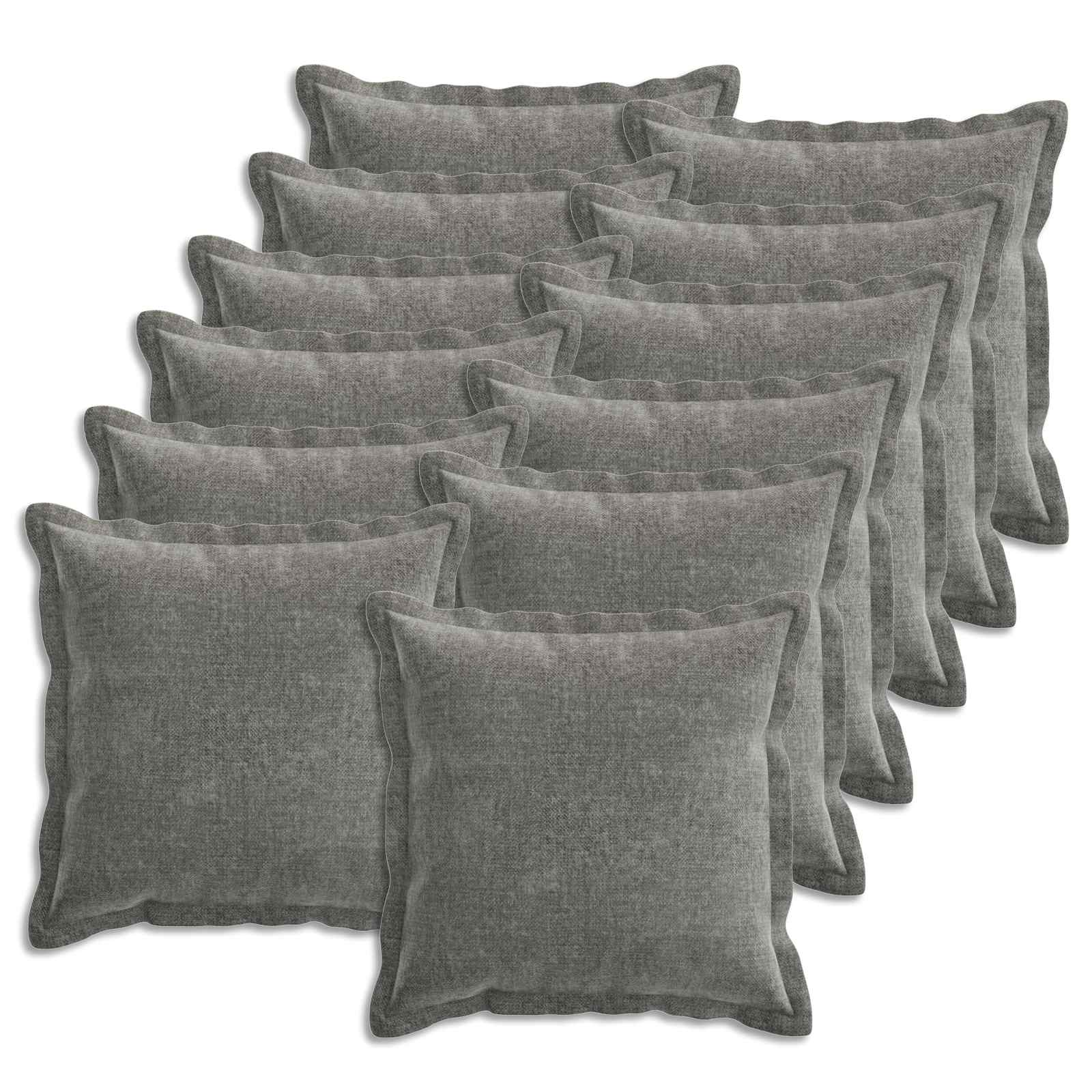 Párna huzat 12 db houten sötétszürke 45 x 45 cm chenille szövet