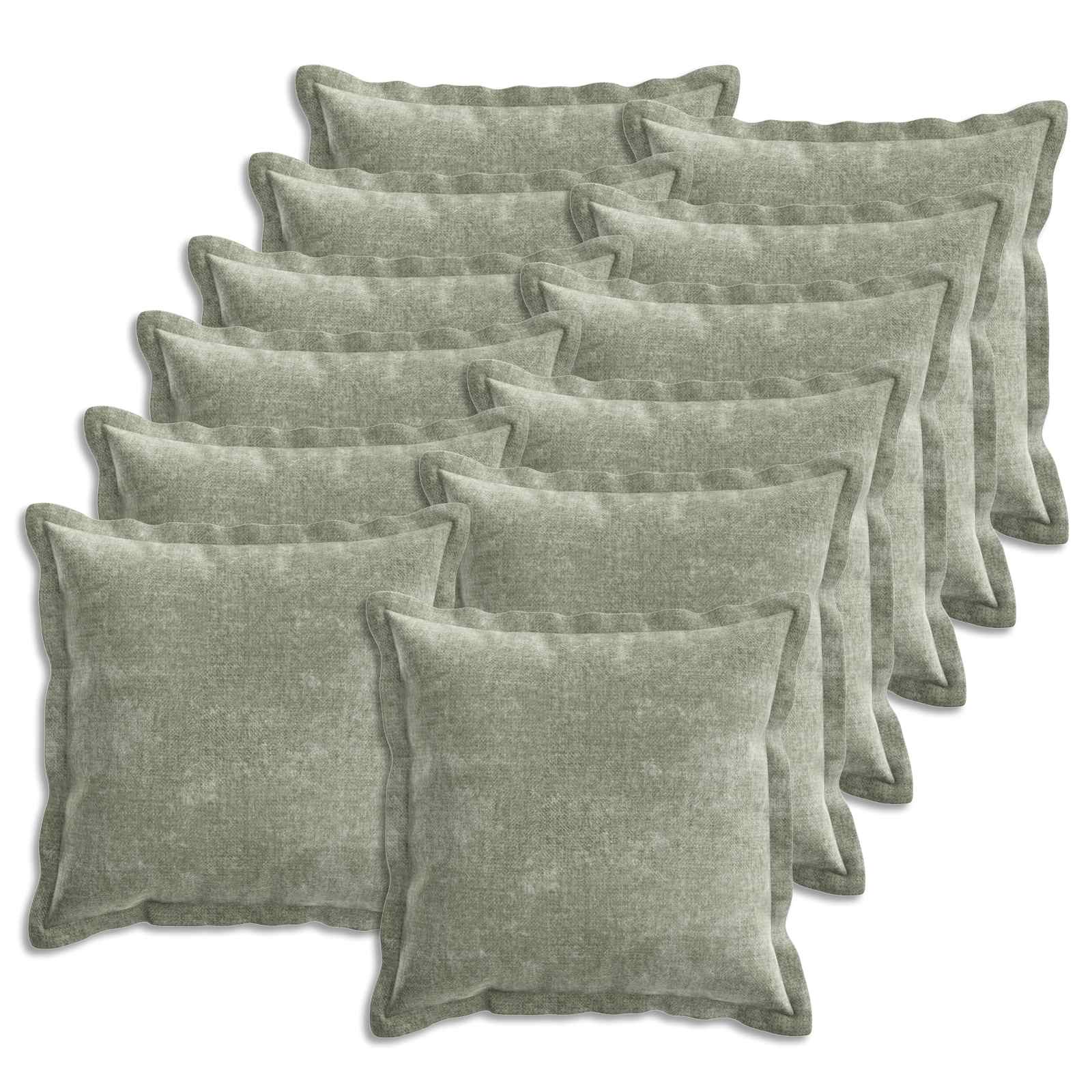 Párna huzat 12 db houten zöld 45 x 45 cm chenille szövet