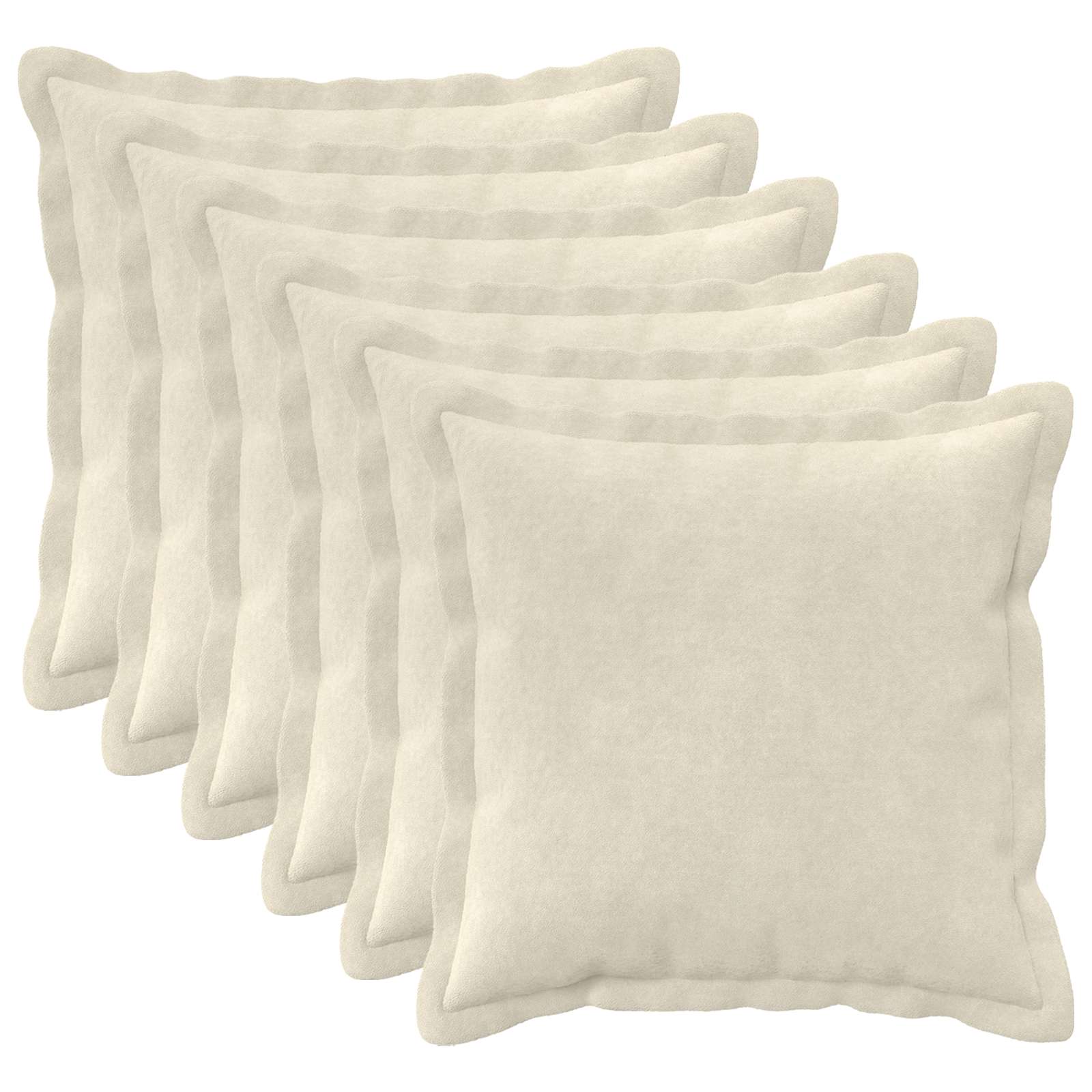 Párna huzat 6 pcs houten krémszínű 45 x 45 cm mikroszálas plüss