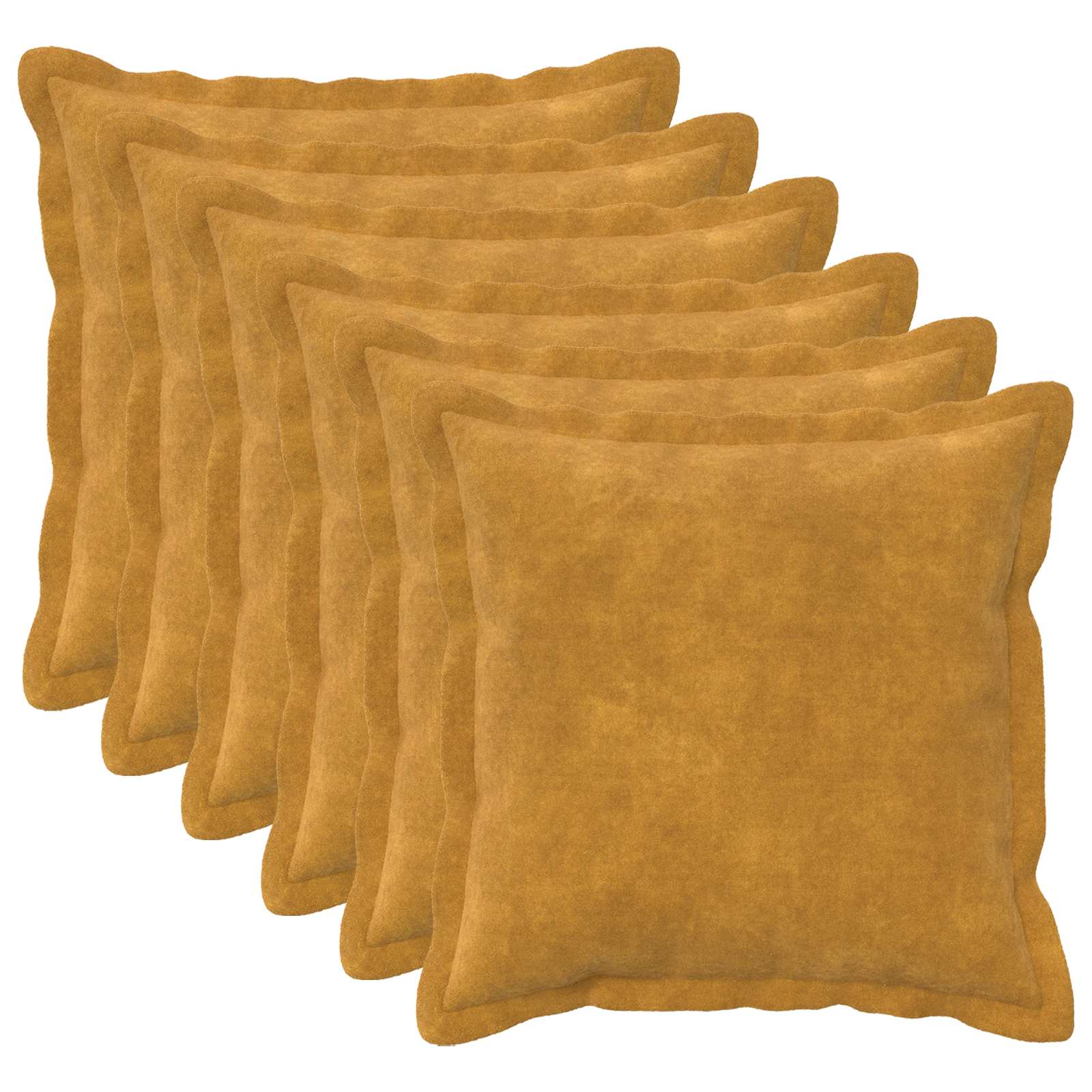 Párna huzat 6 pcs houten sárga 45 x 45 cm mikroszálas plüss