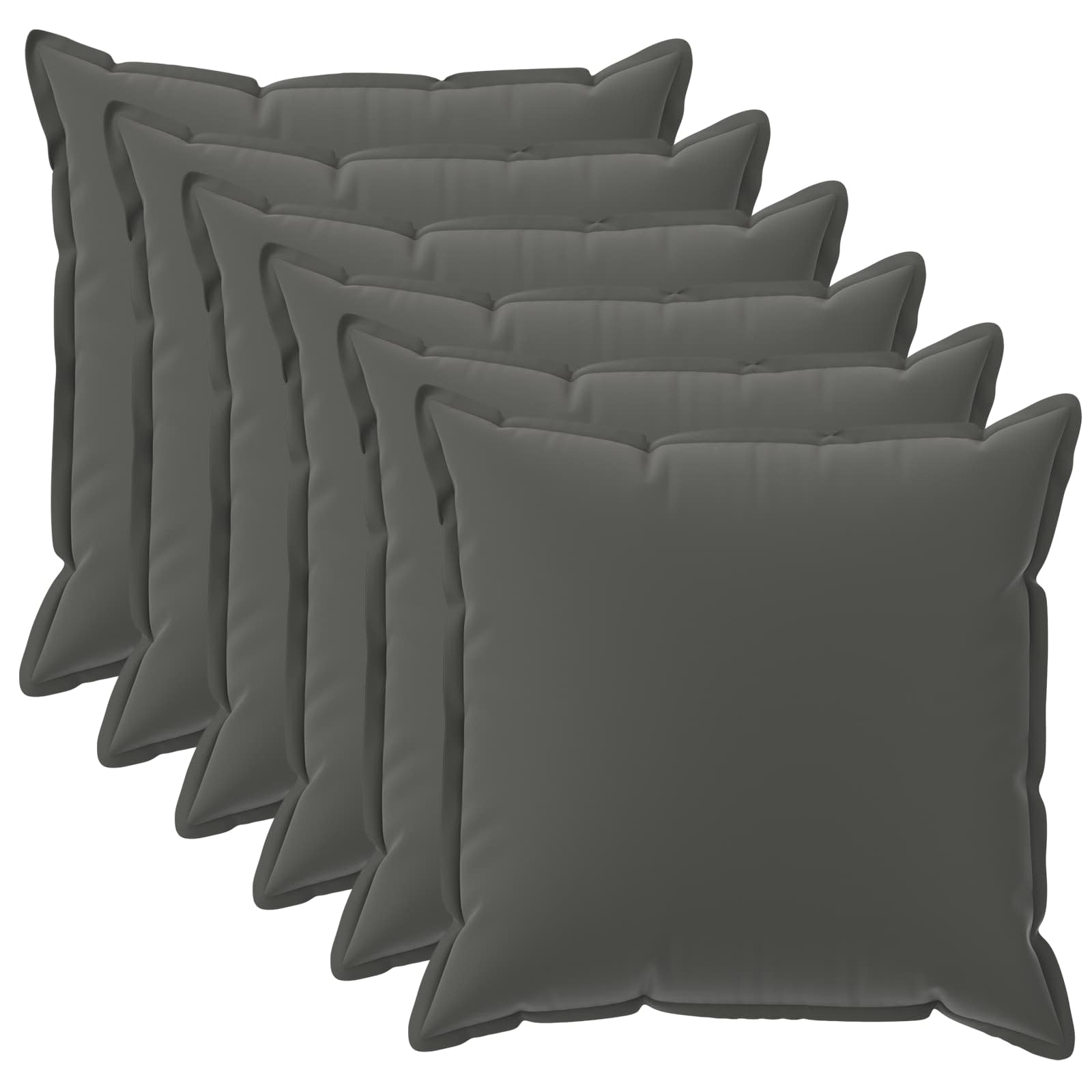 Párna huzat 6 db houten antracitszürke 45 x 45 cm poliészter