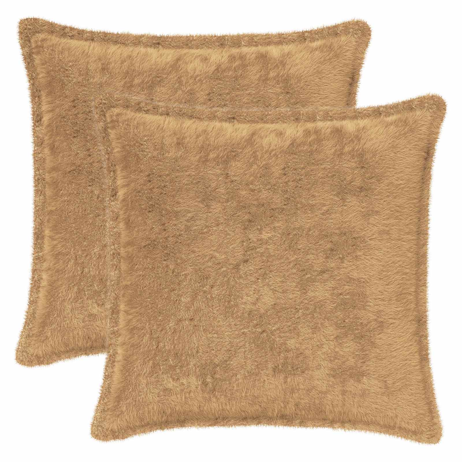 Párna huzat 2 db houten tópszínű 45 x 45 cm műnyúl szőr