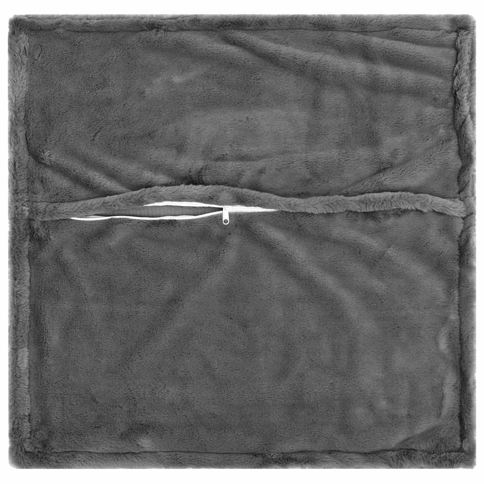 Párna huzat 6 db houten sötétszürke 45 x 45 cm műnyúl szőr