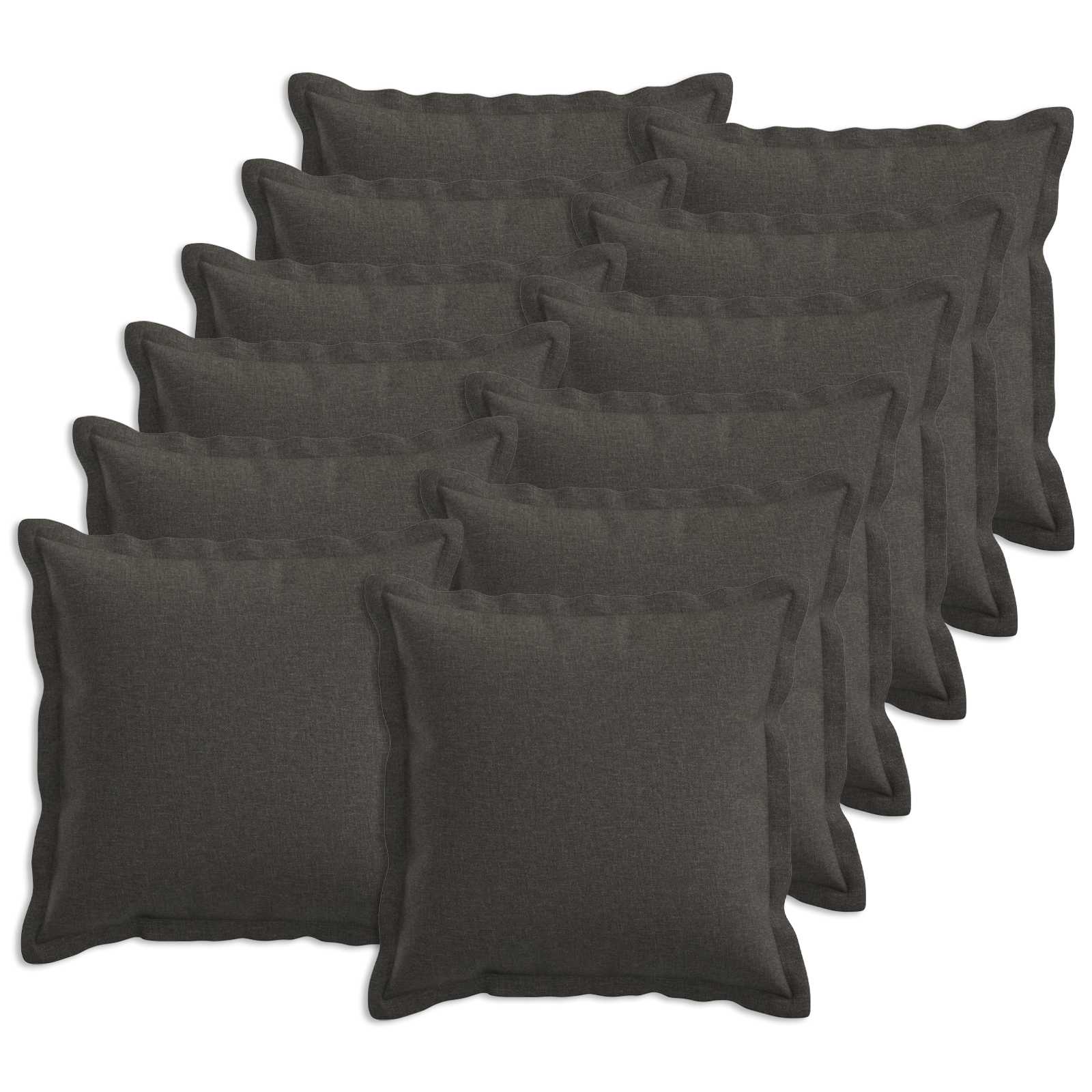 Párna huzat 12 pcs houten sötétszürke 50 x 50 cm műlenszövet