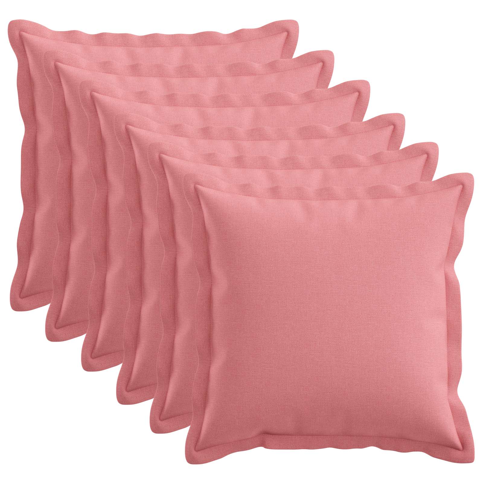 Párna huzat 6 pcs houten rózsaszín 50 x 50 cm műlenszövet