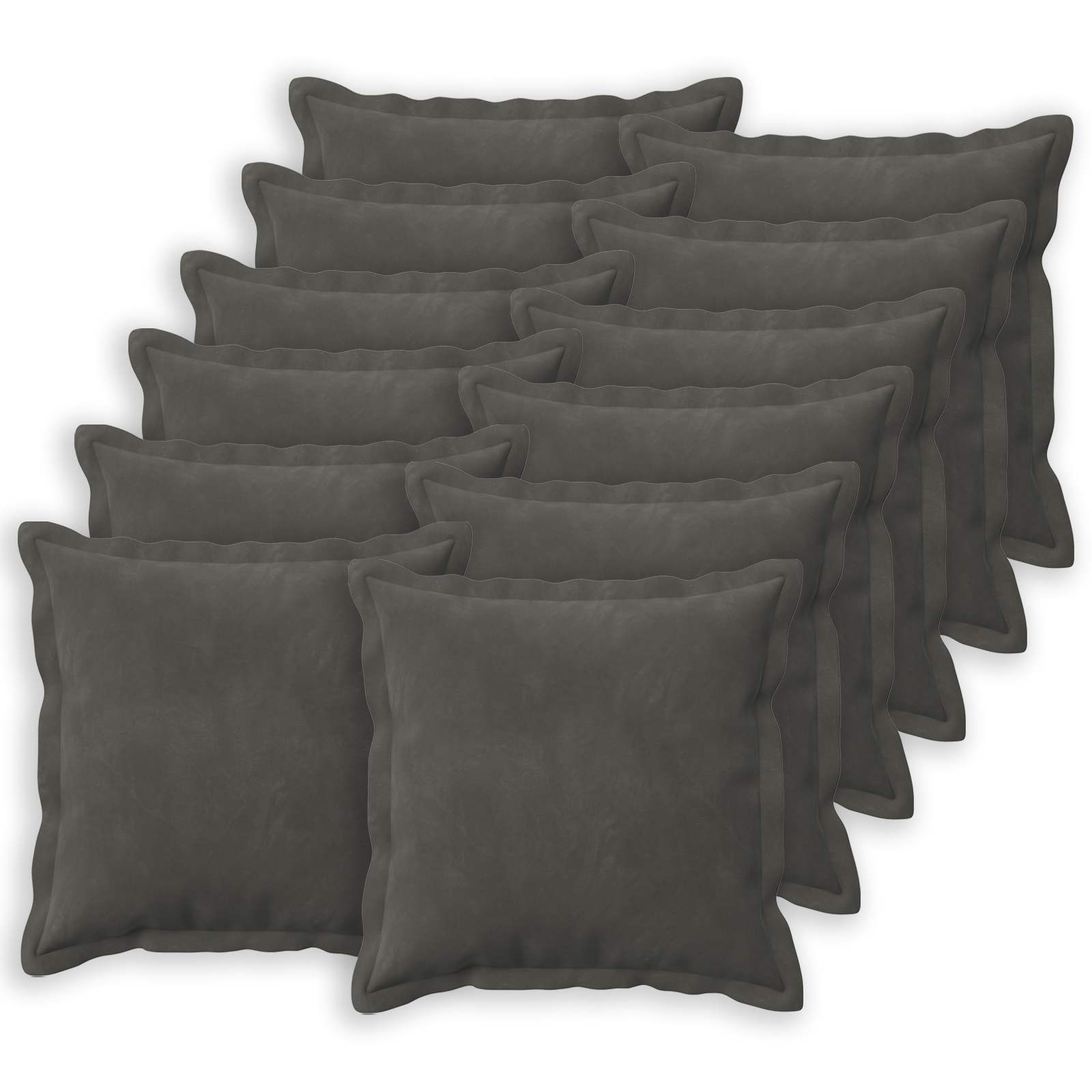 Párna huzat 12 pcs houten sötétszürke 50 x 50 cm bársony