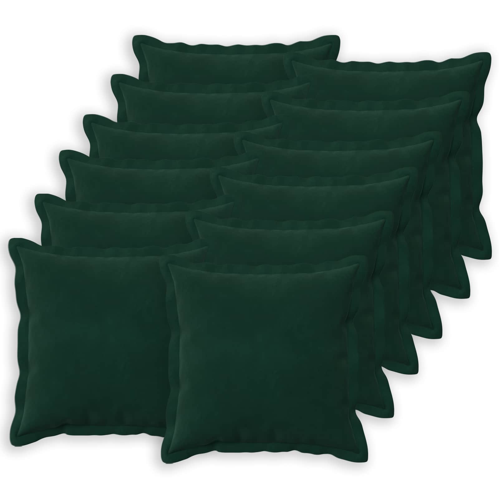 Párna huzat 12 pcs houten sötétzöld 50 x 50 cm bársony